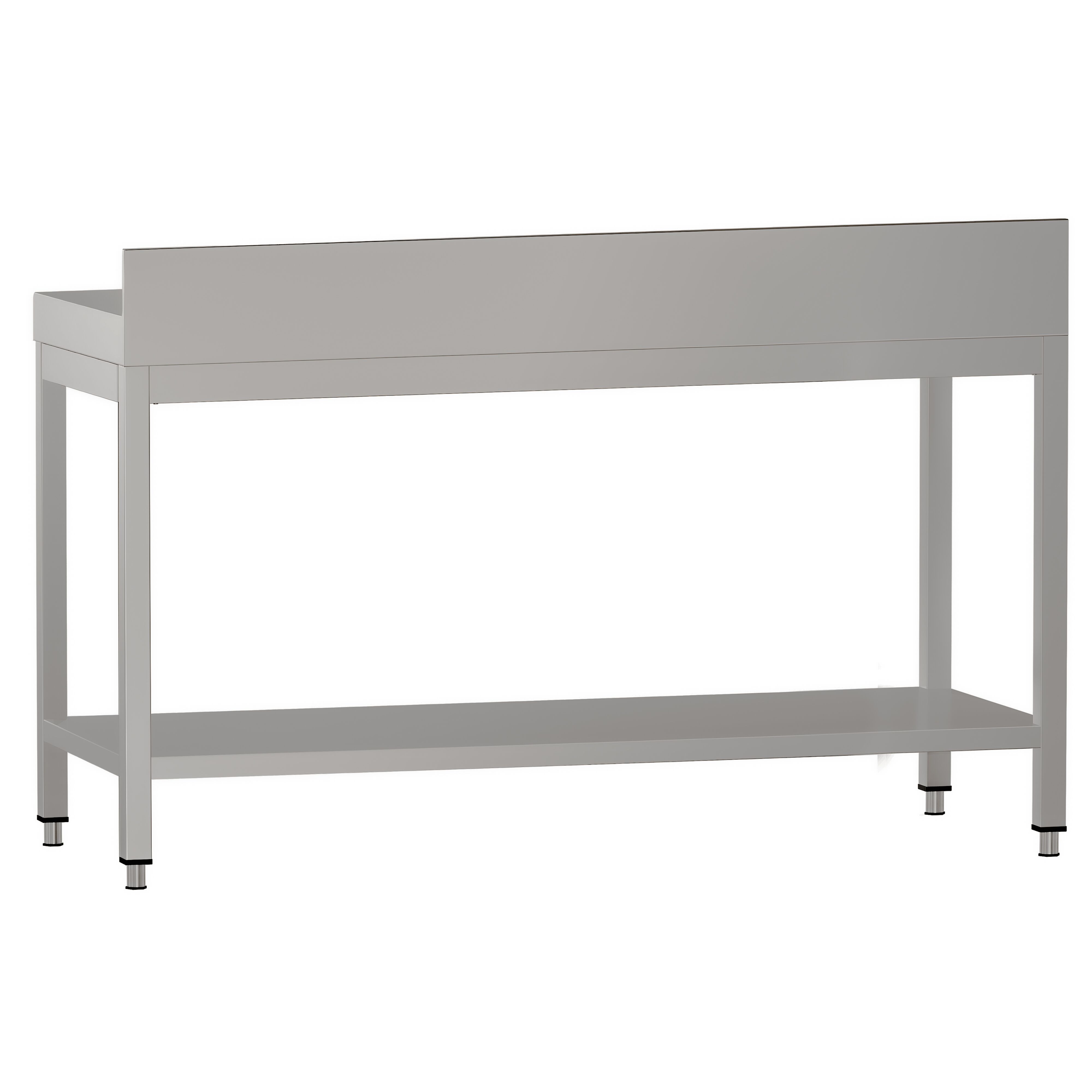 Table de travail en inox ECO – 1600 × 700 mm – avec tablette inférieure & dosseret