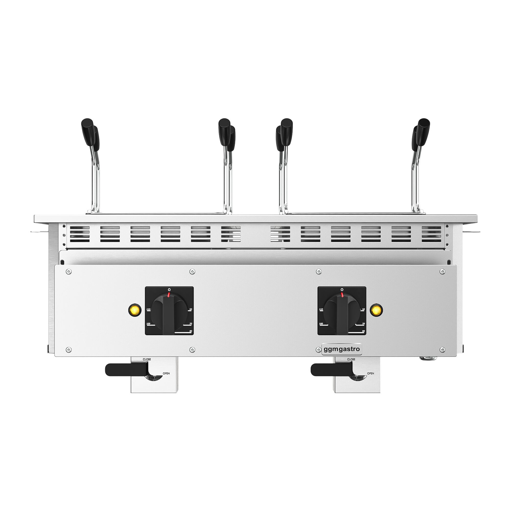 Électrique Cuiseur à pâtes professionnel - 13+13L - 15kW - avec robinet de vidange - avec 6 paniers inclus