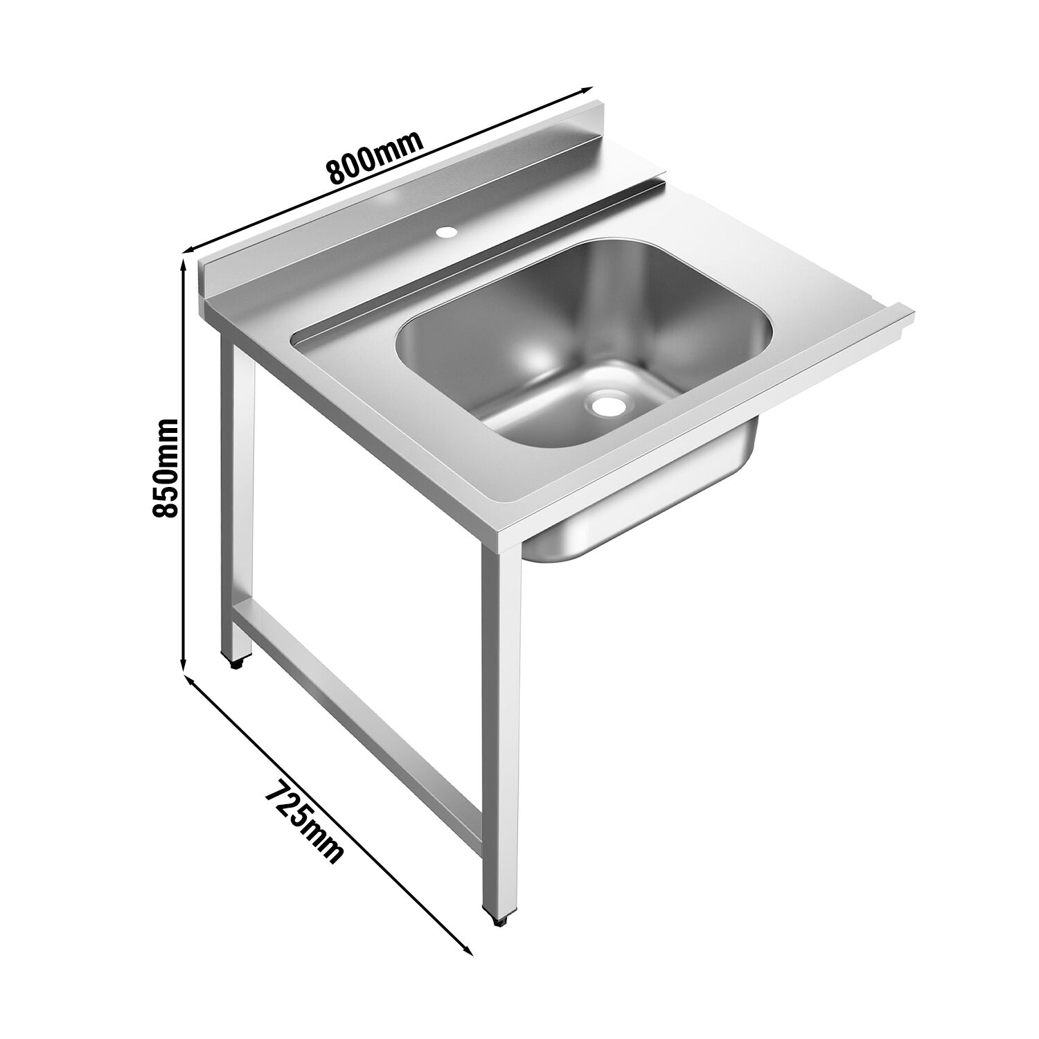 Table d’entrée pour lave-vaisselle - 800mm - Montage à gauche - avec 1 bac - pour DSHI1080WD
