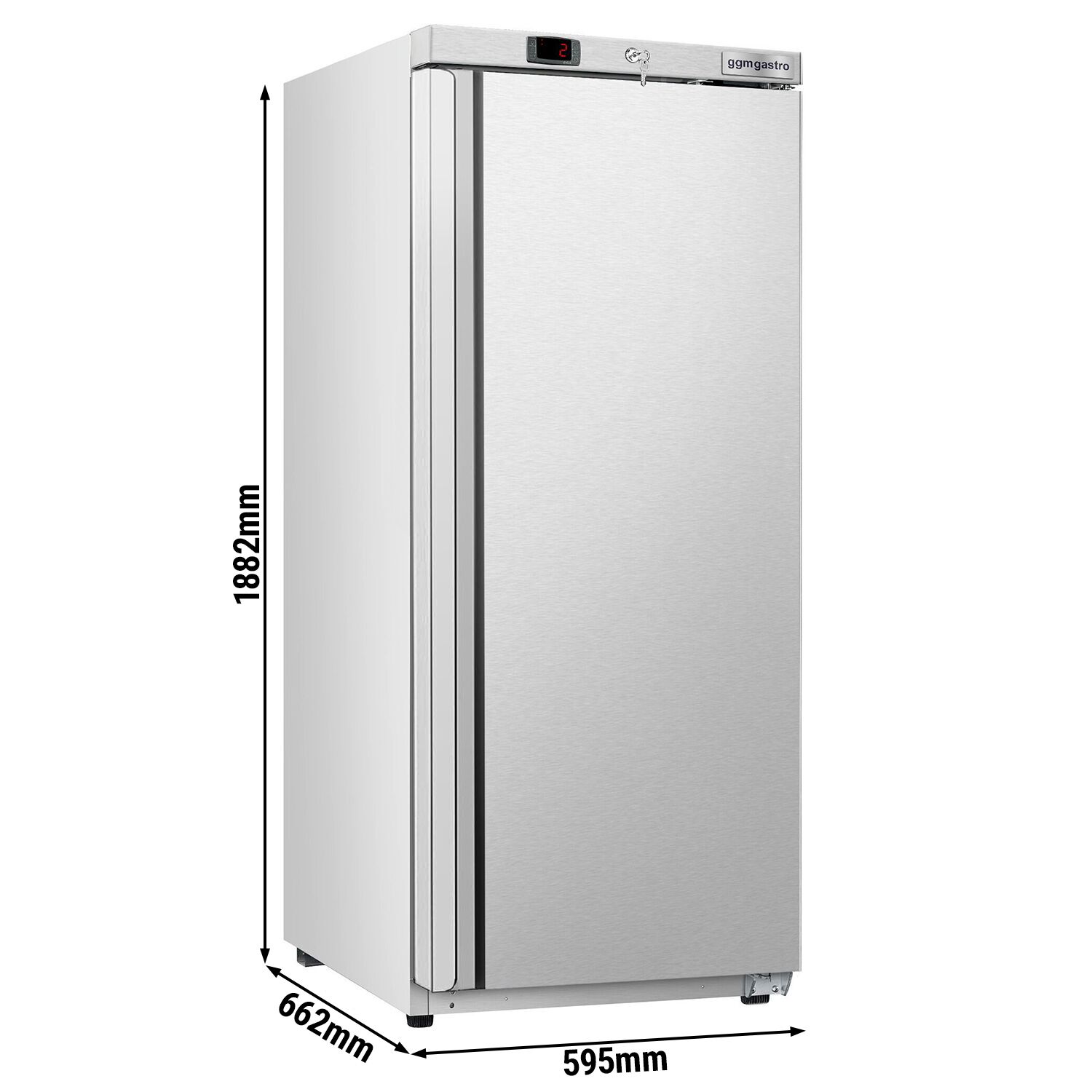 Réfrigérateur de stockage inox ECO – 400 litres – avec 1 porte – intérieur de la porte en plastique