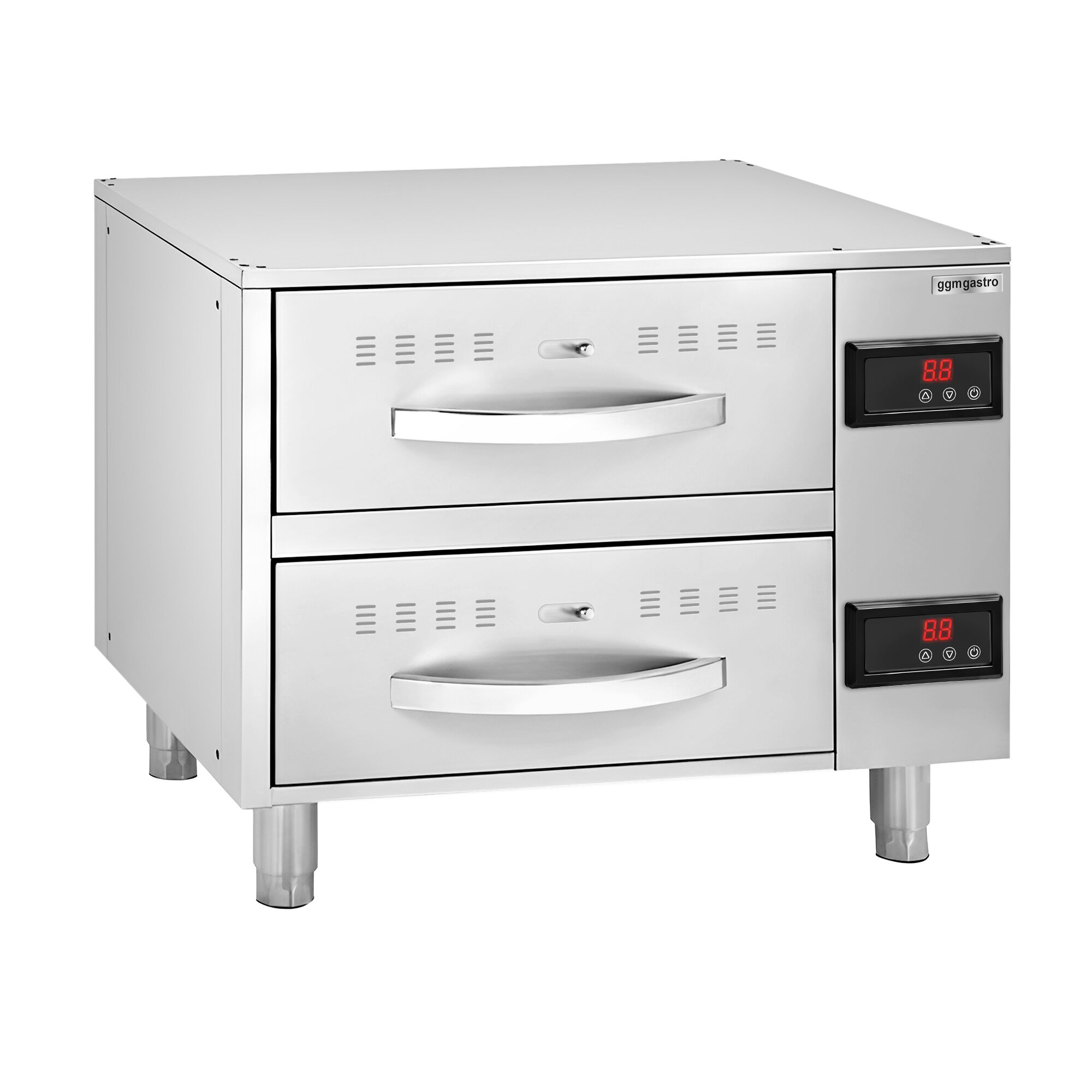 Meuble chauffant à tiroirs GN 1/1 - 2 tiroirs - 4kW - 824x578x680mm
