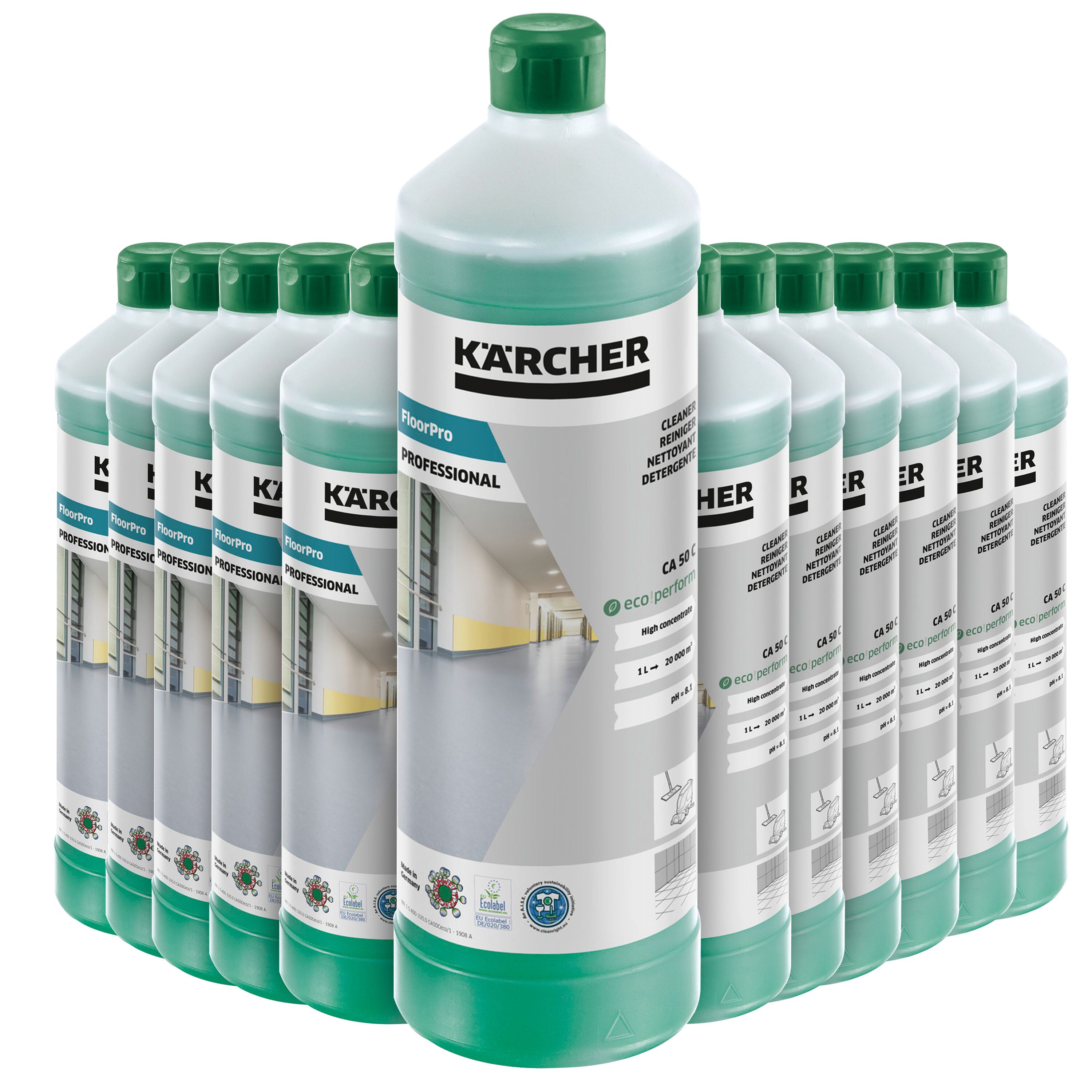 (12 pièces) Kärcher | Nettoyant FloorPro CA 50 C eco!perform - 1 litre