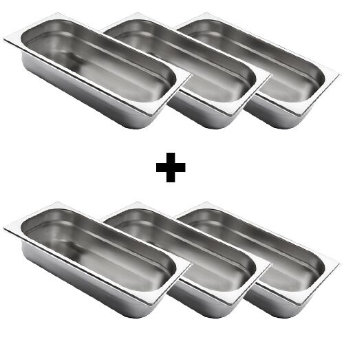 (6 pcs) Inox Bac GN 1/3 - Profondeur:65mm