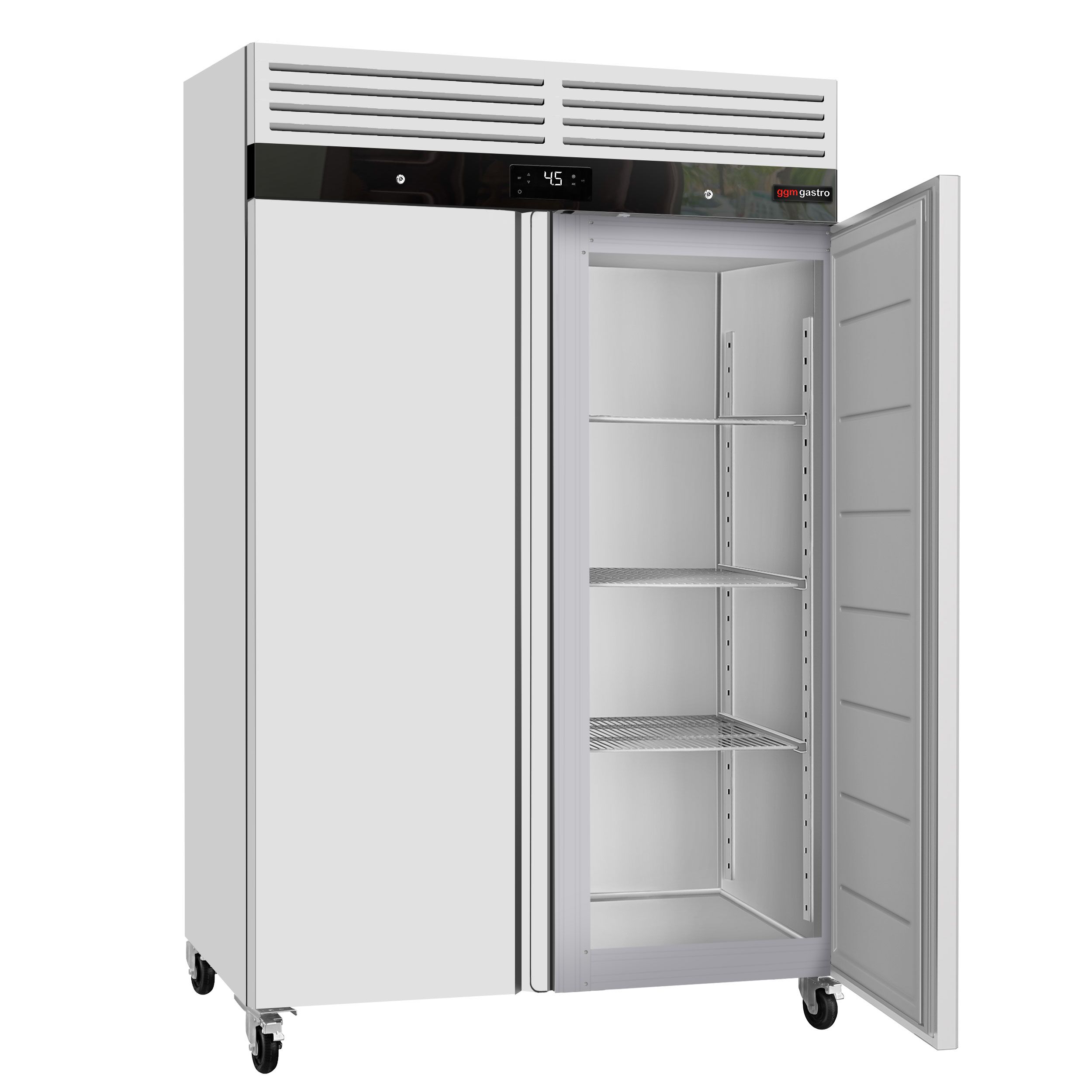 Armoire réfrigérée positive en acier inoxydable ECO – 1200 litres – avec 2 portes en inox – intérieur de la porte en plastique