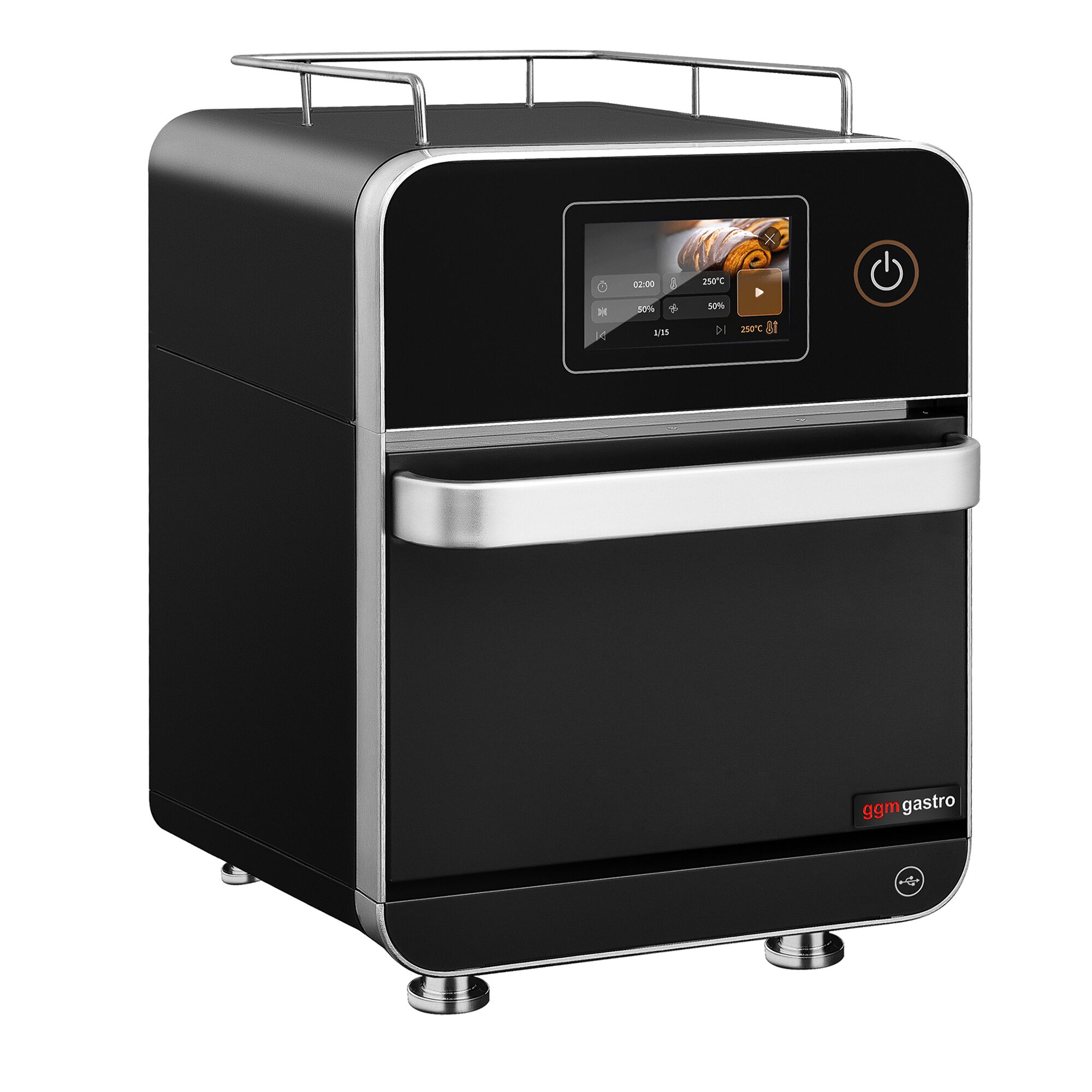 Speedofen - 3,5 kW - Schwarz - mit Heißluft & Mikrowellenfunktion - 18 Liter - 7-Zoll-Touchscreen