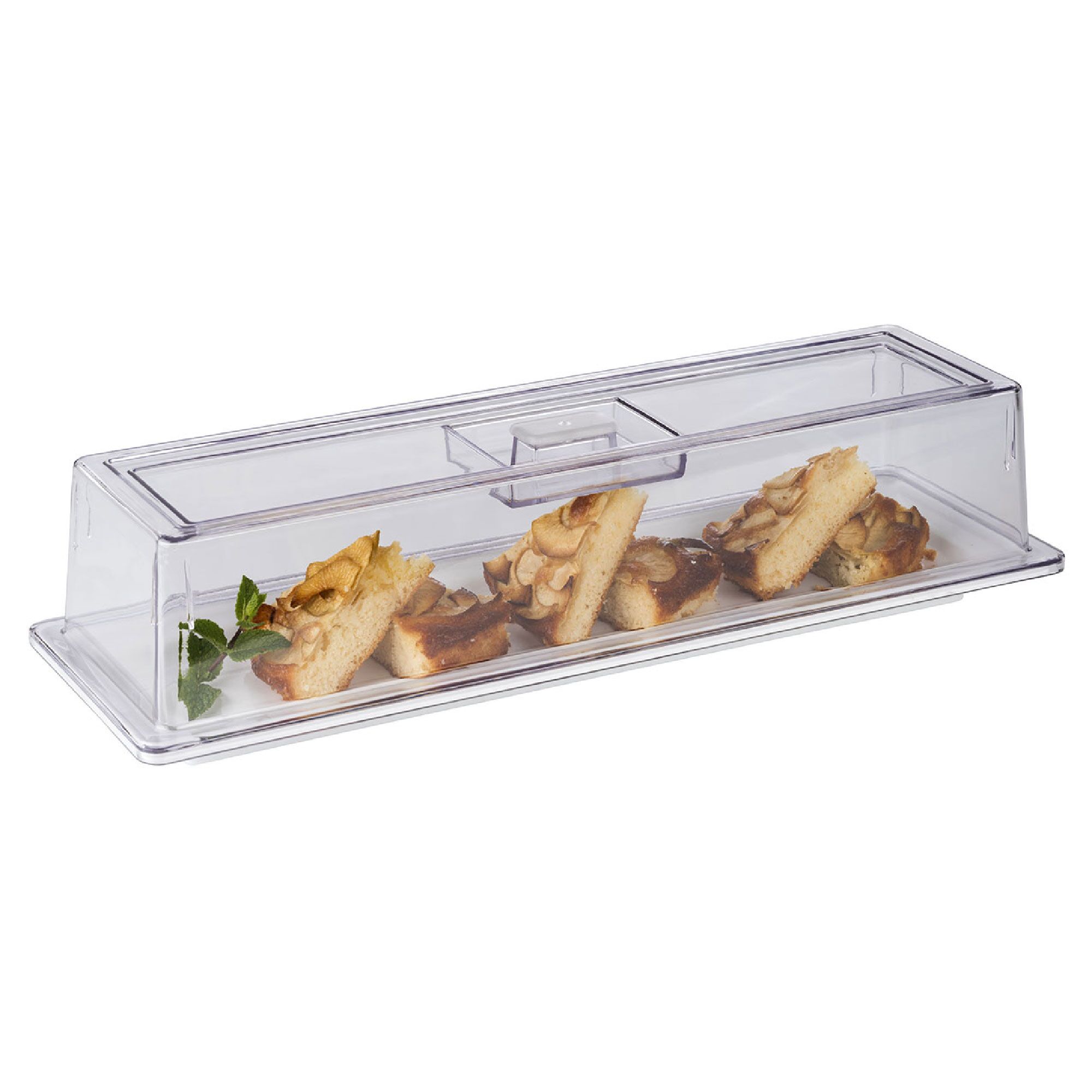 (6 pcs) Couvercle de présentation - Empilable - GN 2/4 - Polycarbonate - 530x162mm - Hauteur:105mm