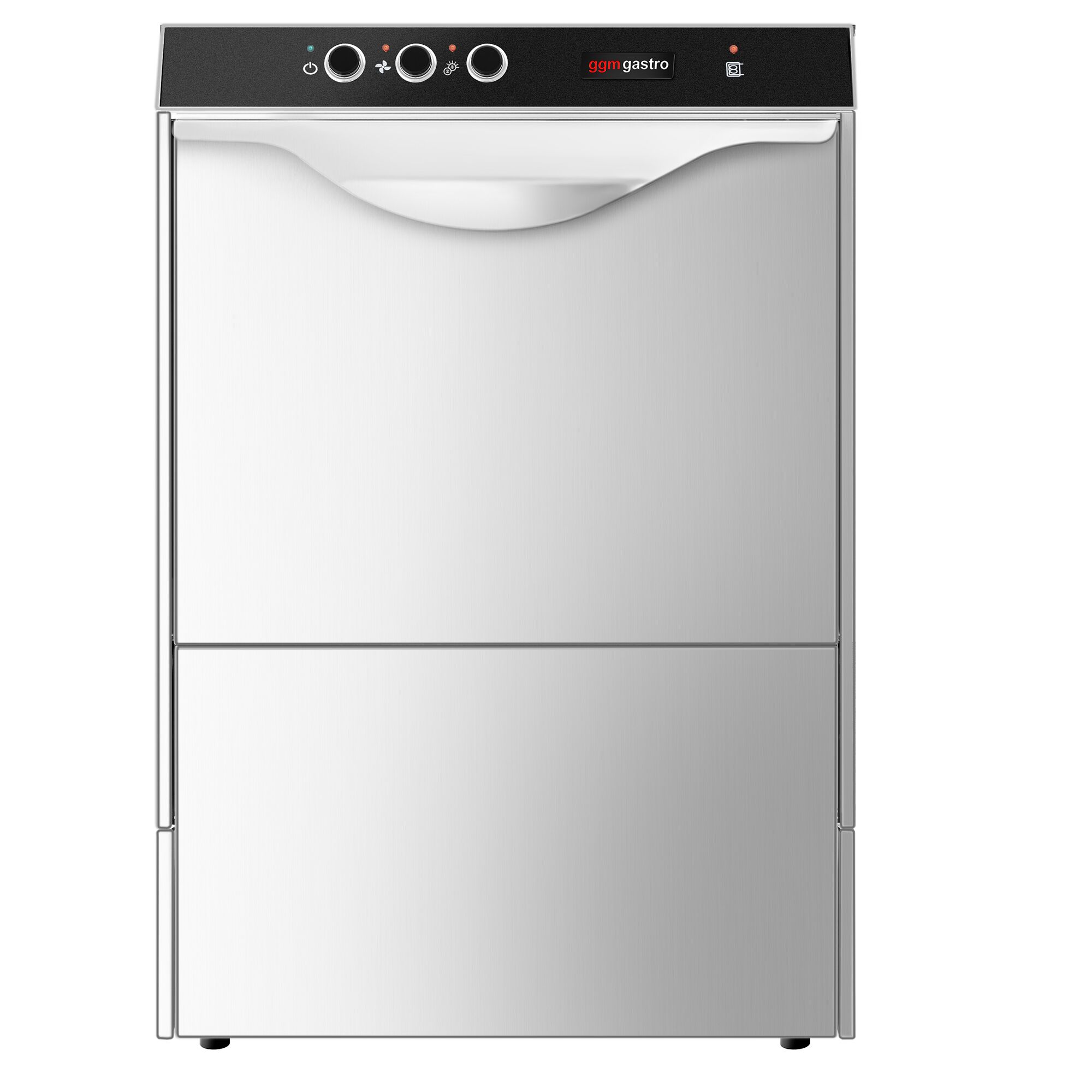Lave-vaisselle professionnel frontal - Panier 50x50cm - Commandes mécaniques - 4,9kW - avec pompe de vidange + pompes doseuses détergent et liquide de rinçage