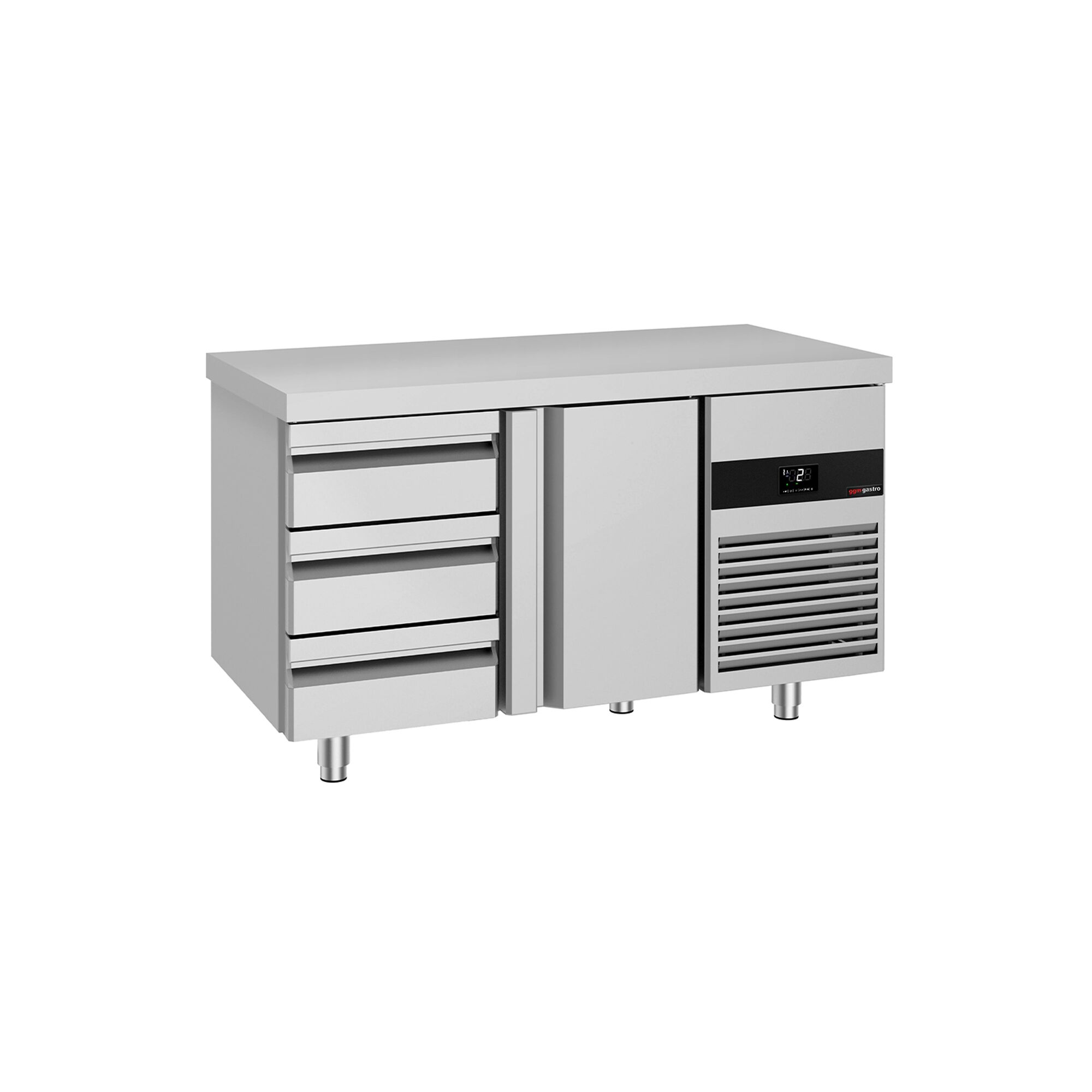 Table réfrigérée PREMIUM - 1400x700 mm - avec 1 porte - 3 tiroirs