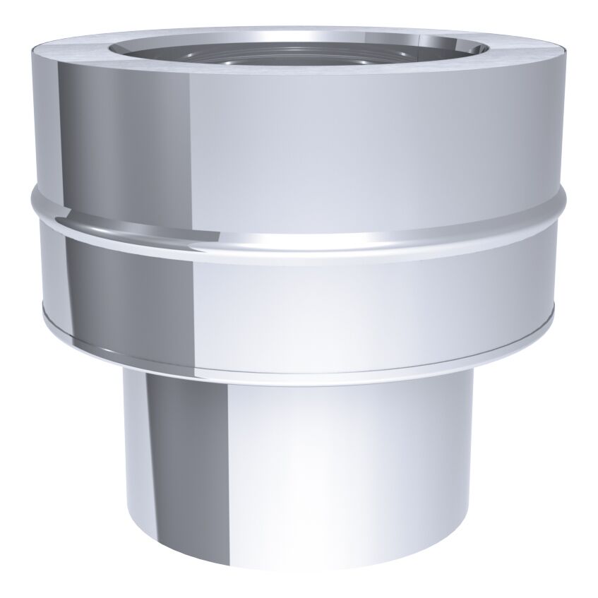 Adaptateur simple paroi vers double paroi - en acier inoxydable - Ø 350mm