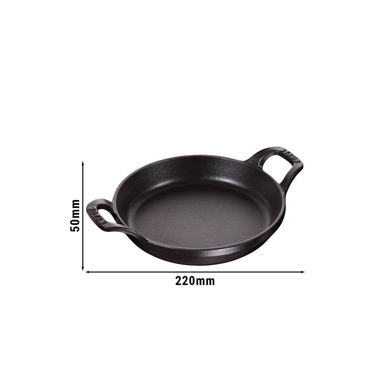 STAUB | Round Cast Iron Baking Dish – Ø 16 cm - Black - Stackable, Grill/Oven