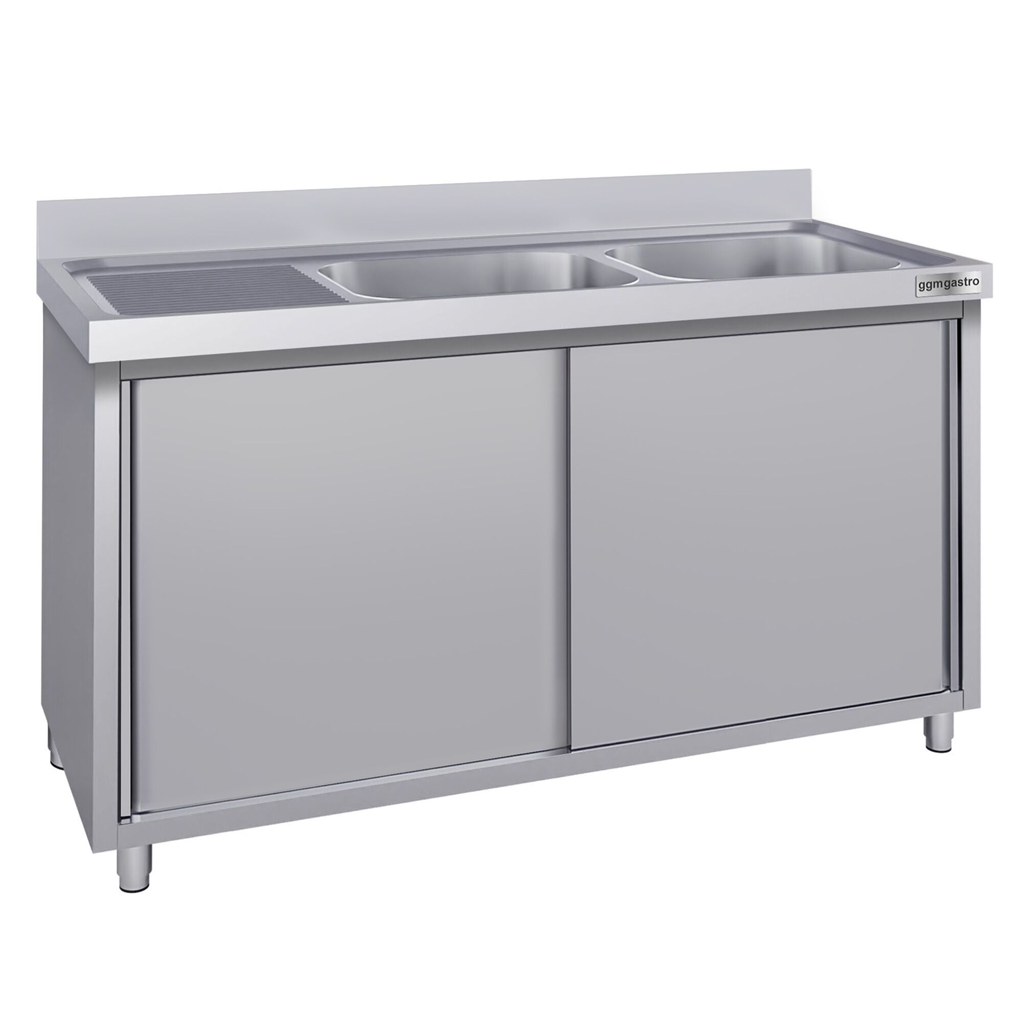 Meuble évier ECO - 1400 x 600 mm - avec 2 bacs à droite