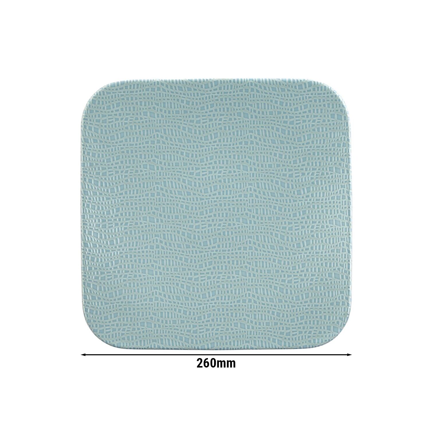 (6 pièces) SELTMANN WEIDEN | Assiette coupe – plate carrée – 260 × 260 mm – Turquoise