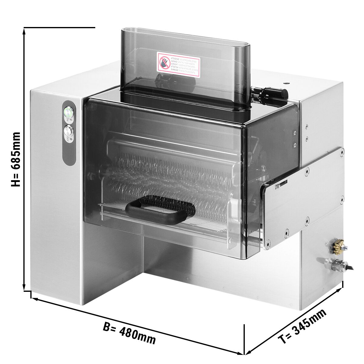 Electric Meat Tenderiser Machine - stainless steel - Max. cutting width 250mm - 480x345mm - 370W