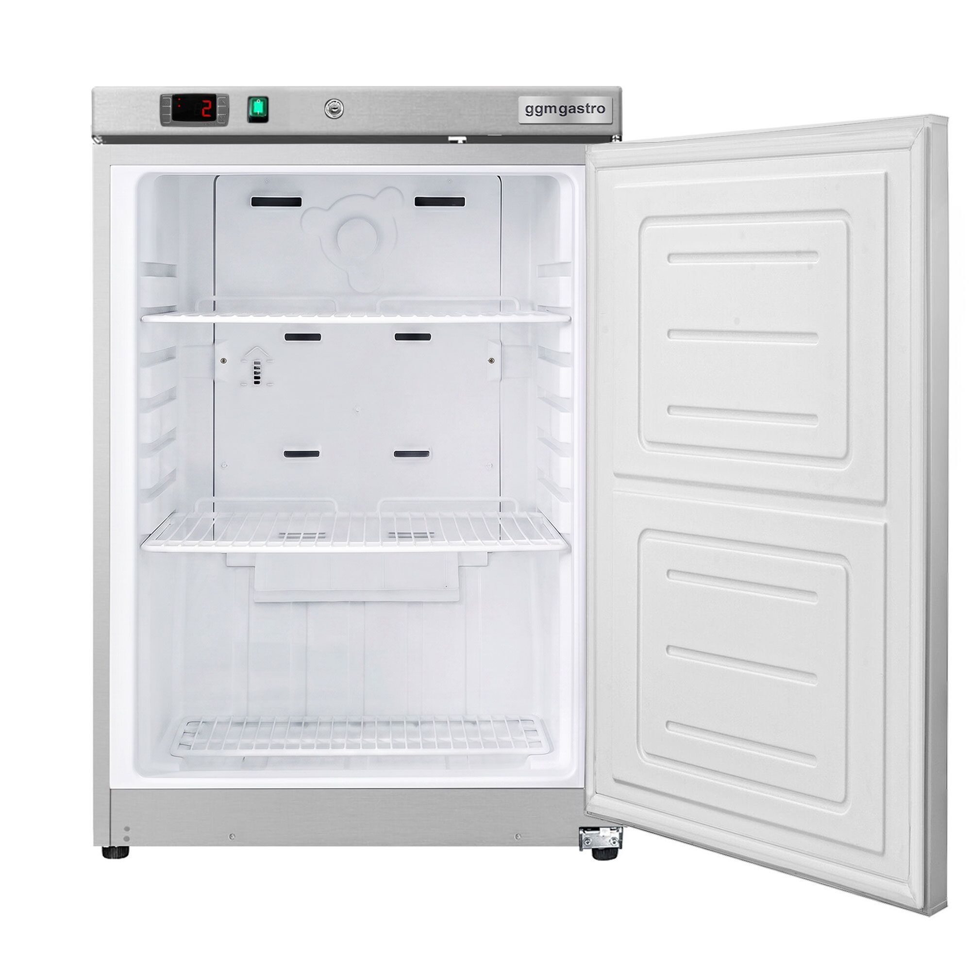 Tafelmodel Voorraadkoelkast RVS ECO - 200l - met 1‑deurs dichte deur & 3 roosters - binnenzijde kunststof
