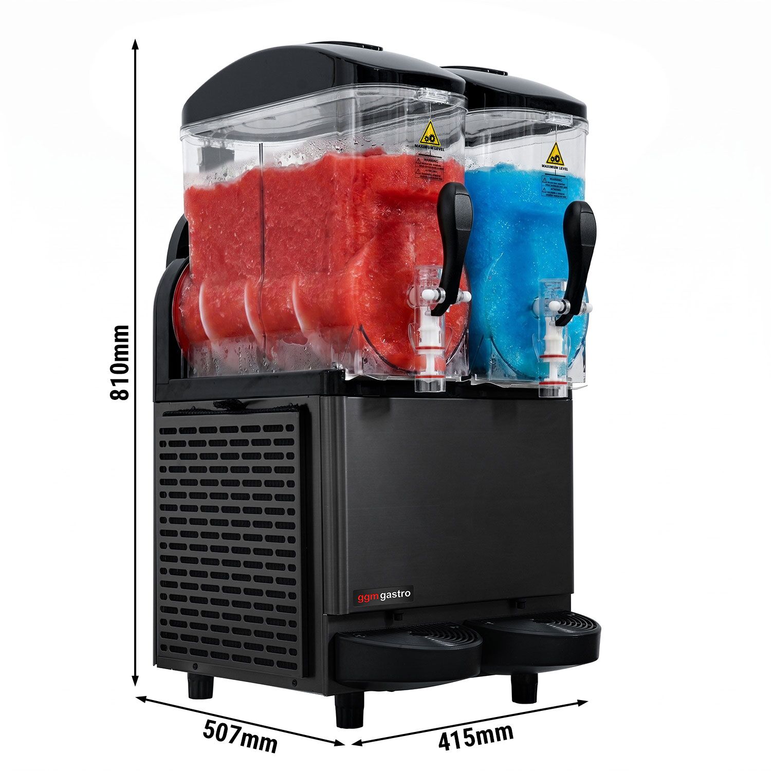 Machine à granita Professionnelle - 2x 12 litres - 710 Watt - Récipient en Tritan - Noir