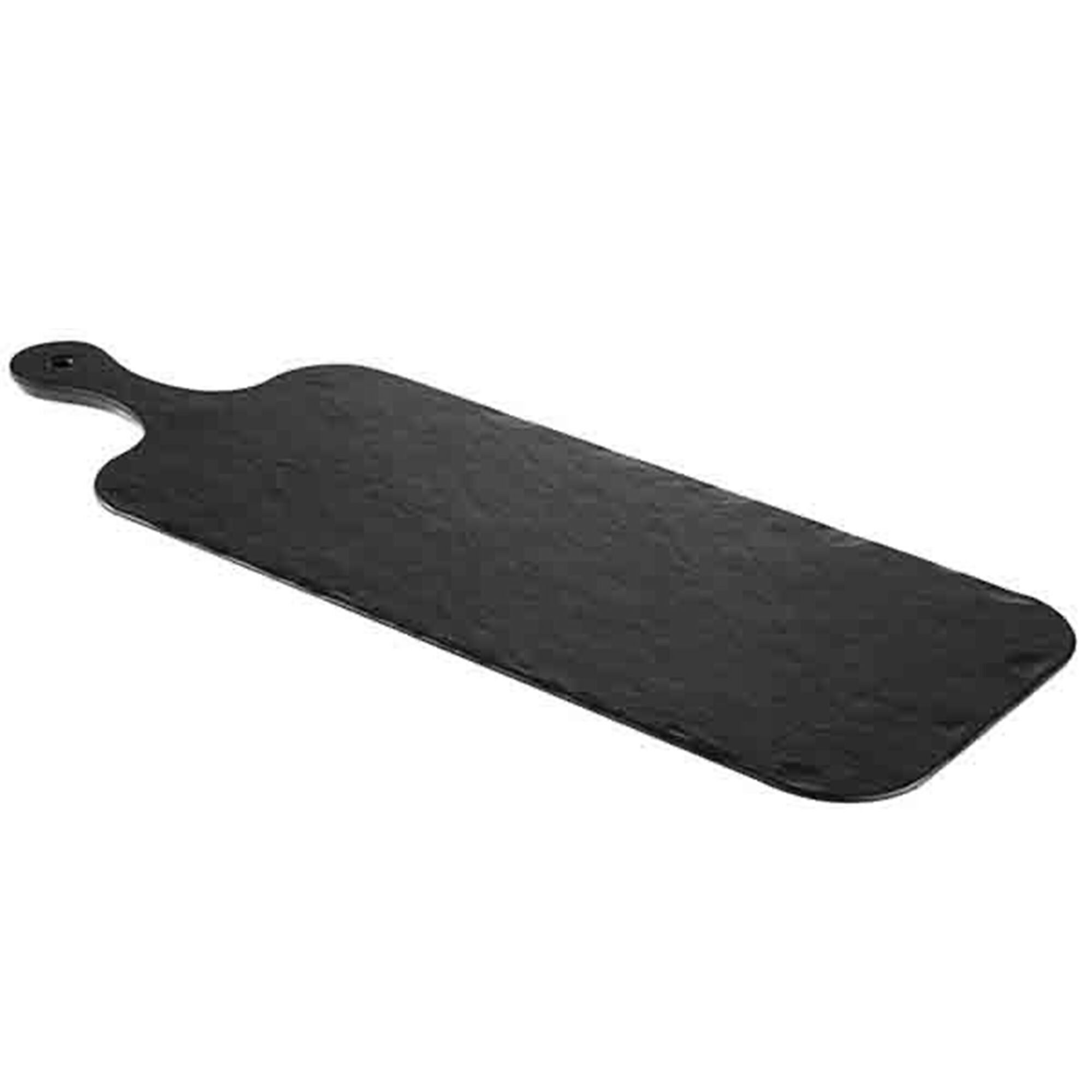 (6 pcs) Plateau de présentation - SLATE ROCK - Mélamine - 610x200mm - Hauteur:15mm - Noir - empilable, compatible lave-vaisselle