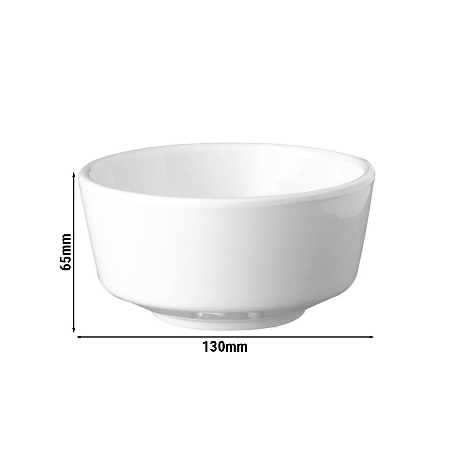 (6 pcs) Coupe - FLOAT - Mélamine - 0,45L - Ø 130mm - Profondeur : 65mm - Blanc