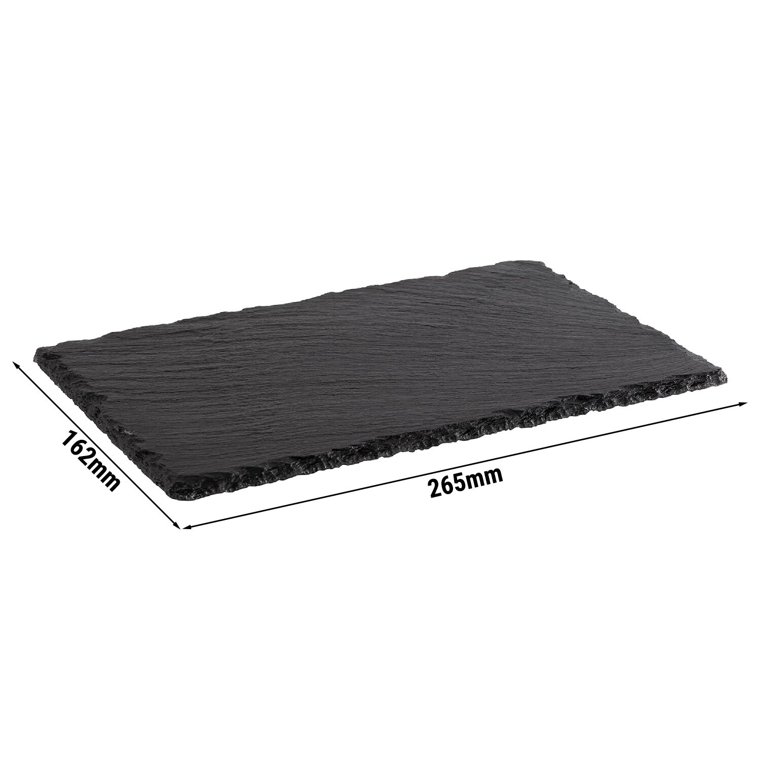 (6 pcs) Plateau en ardoise naturelle - GN 1/4 - Lot de 6 - 265x162mm