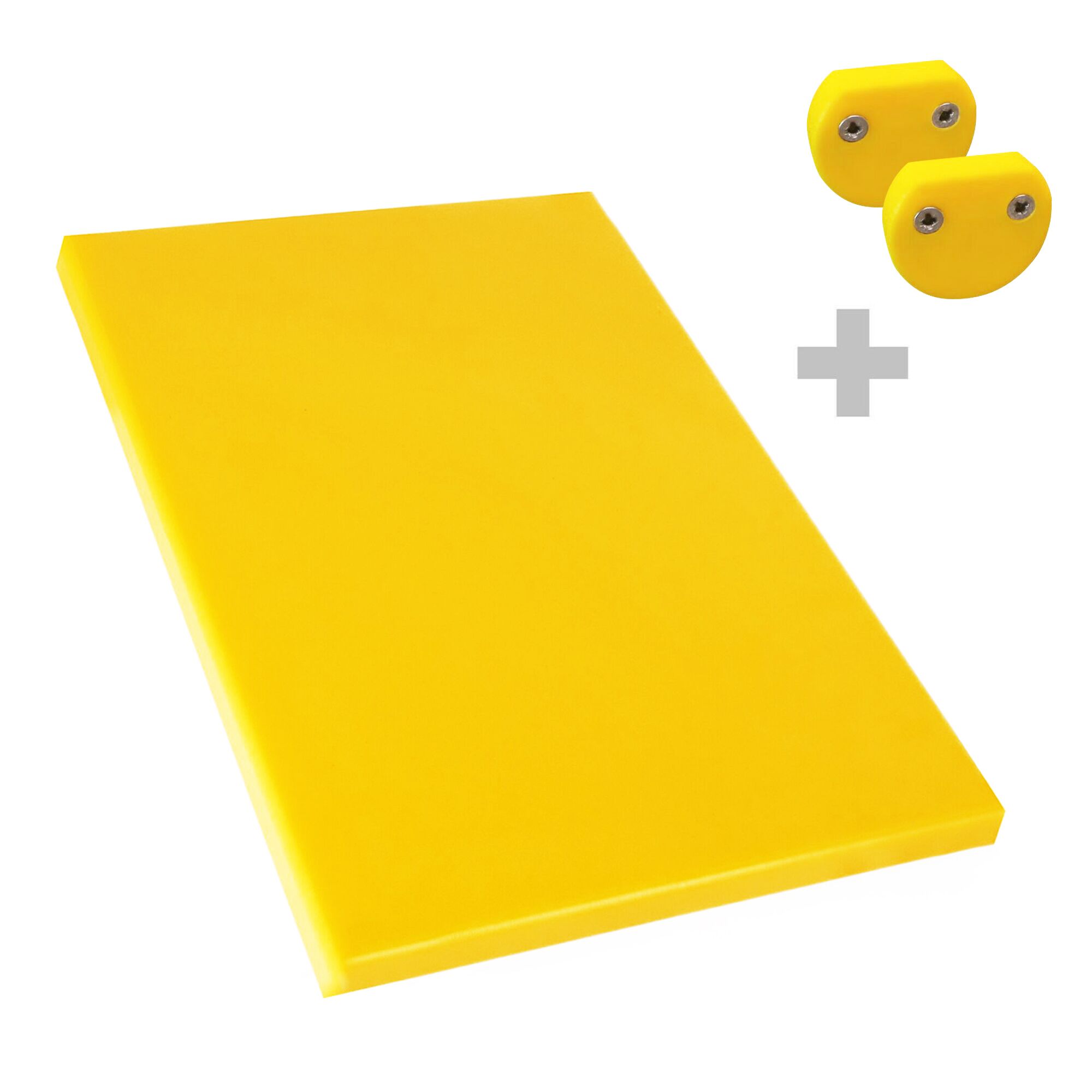 Planche à découper antidérapante avec butées – 300 × 500 mm – conforme HACCP – Jaune