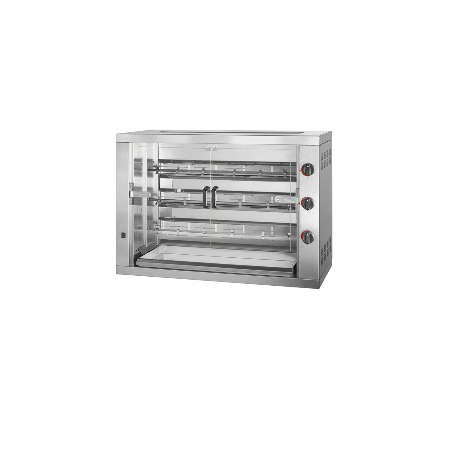 Gas kippengrill - 17,7kW - 3 spitten voor 18 kippen
