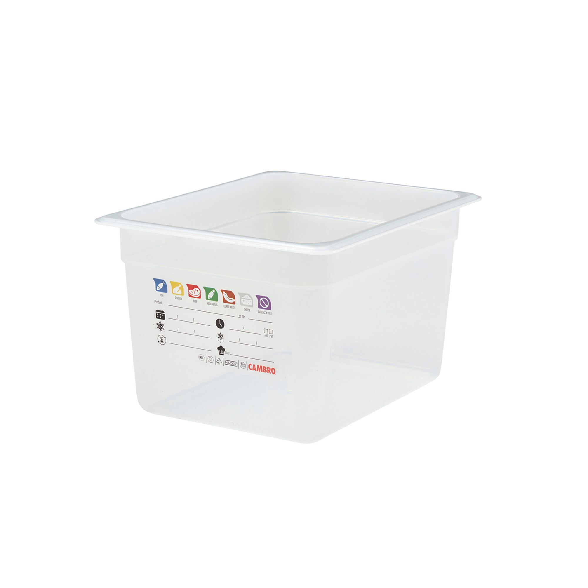 (6 pièces) CAMBRO | SafeTrak - Récipients en polypropylène GN 1/2 - laiteux - Hauteur : 200mm