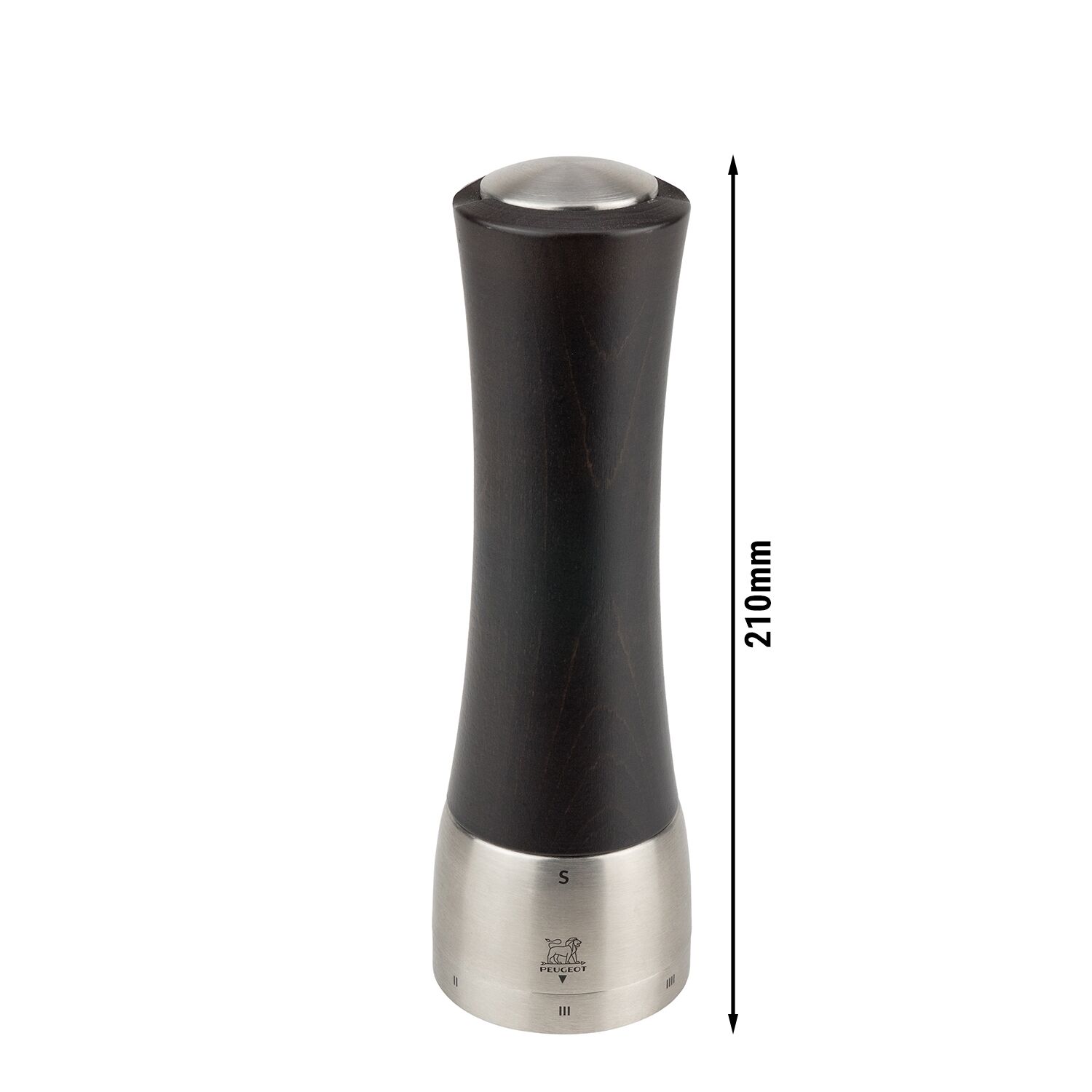 (6 pièces) PEUGEOT | MADRAS - Moulin à sel - u'Select Z - Bois - Chocolat - Hauteur : 210 mm