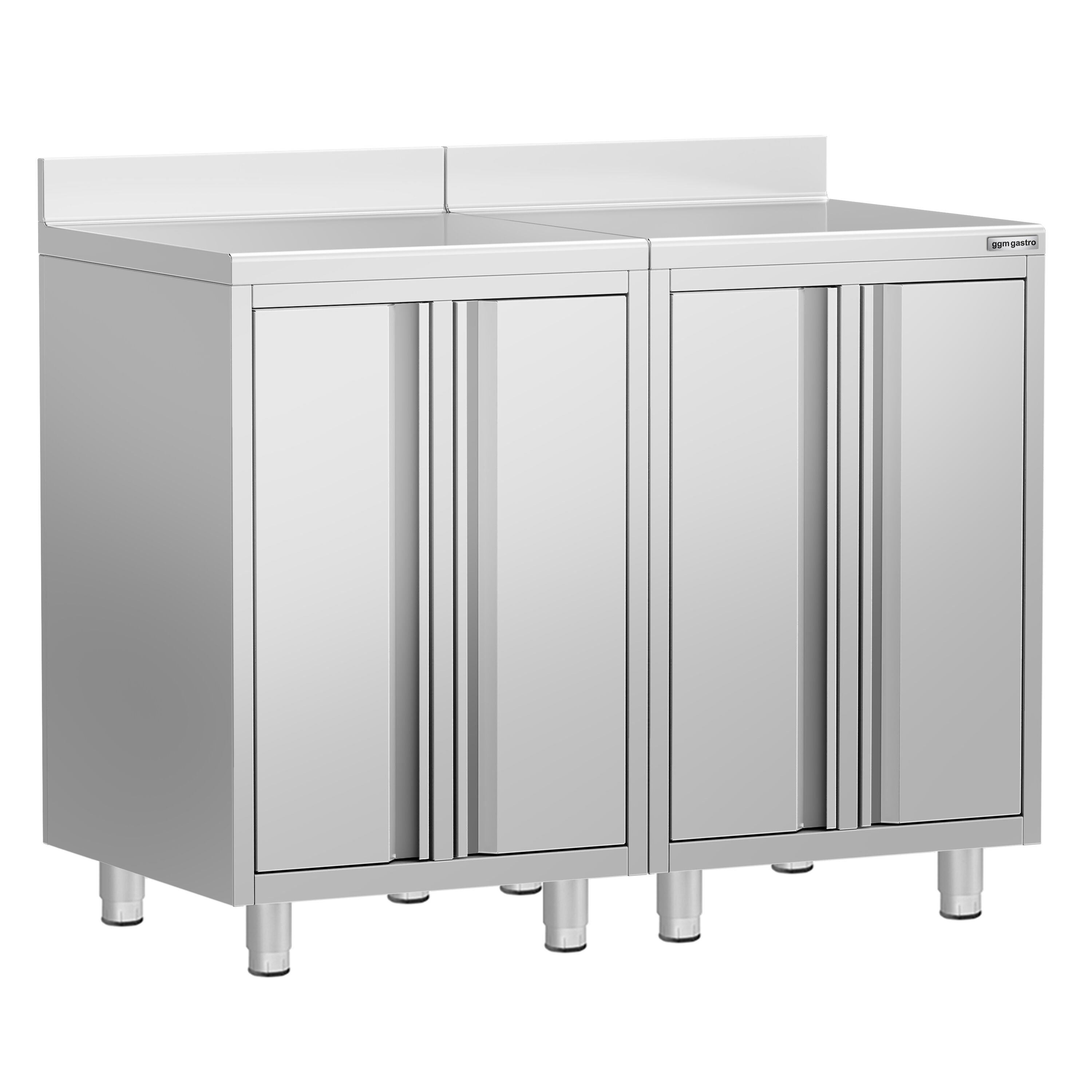 Armoire de travail PREMIUM pour machine à café filtre - 1200x600mm - avec dosseret - 4 portes battantes
