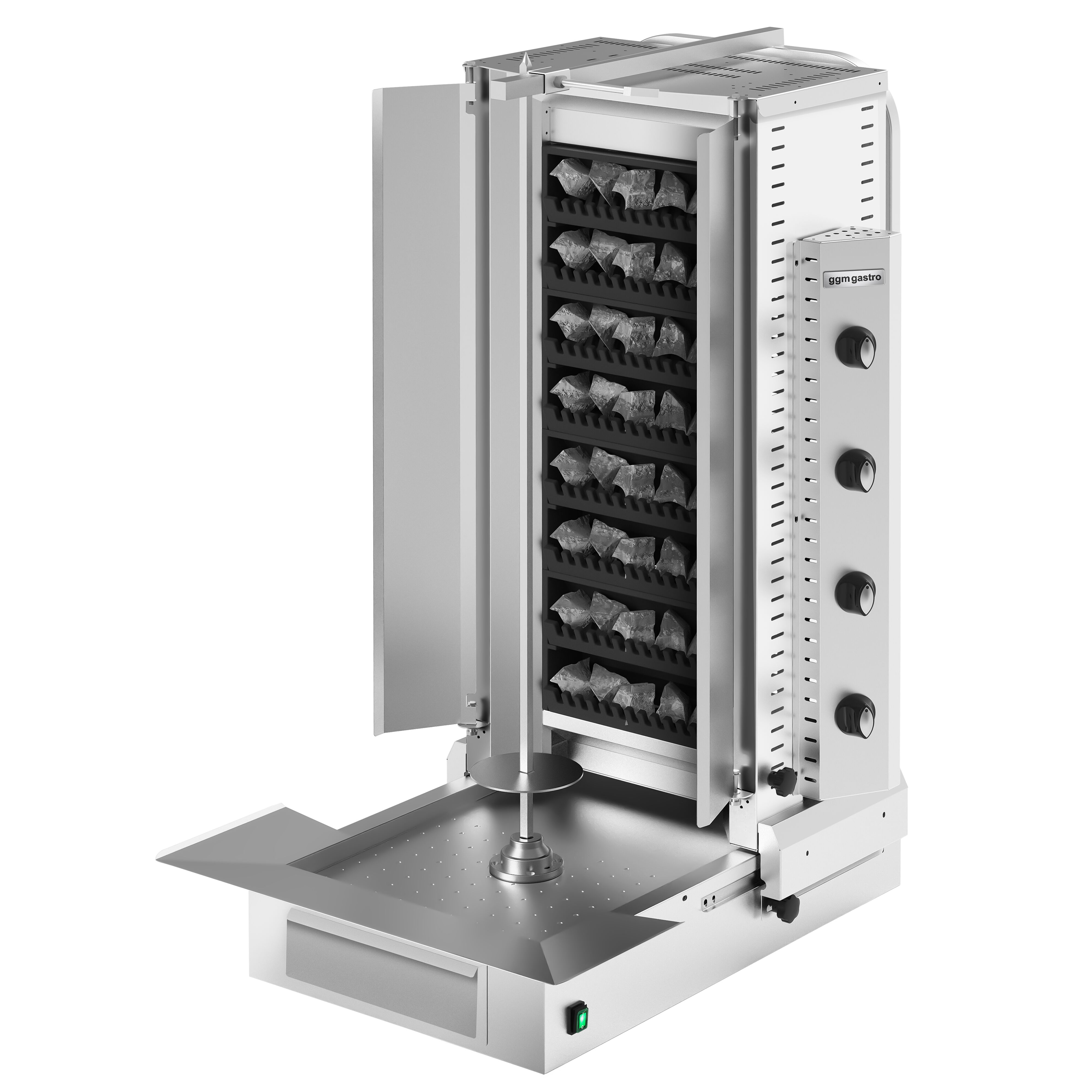 Gas Doner Kebab Grill (Shawarma/Gyros) - 4 Burner - 20kW - incl. 2 splash guards