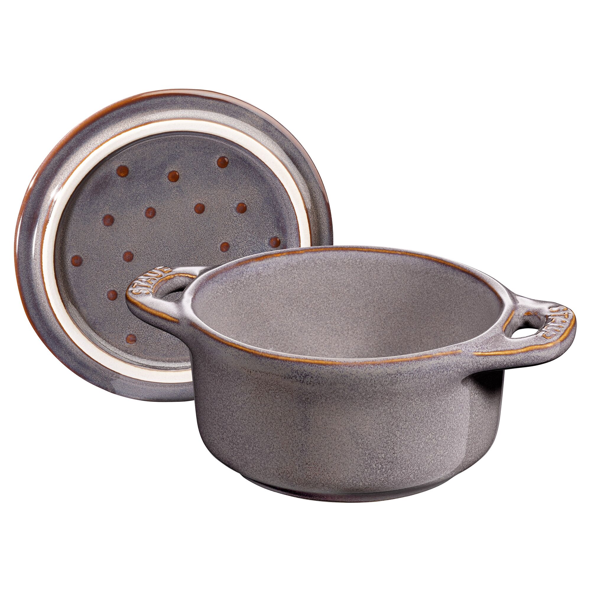 STAUB| Ceramic Mini Cocotte, Round – Antique Grey - Ø 100 mm - Enamelled