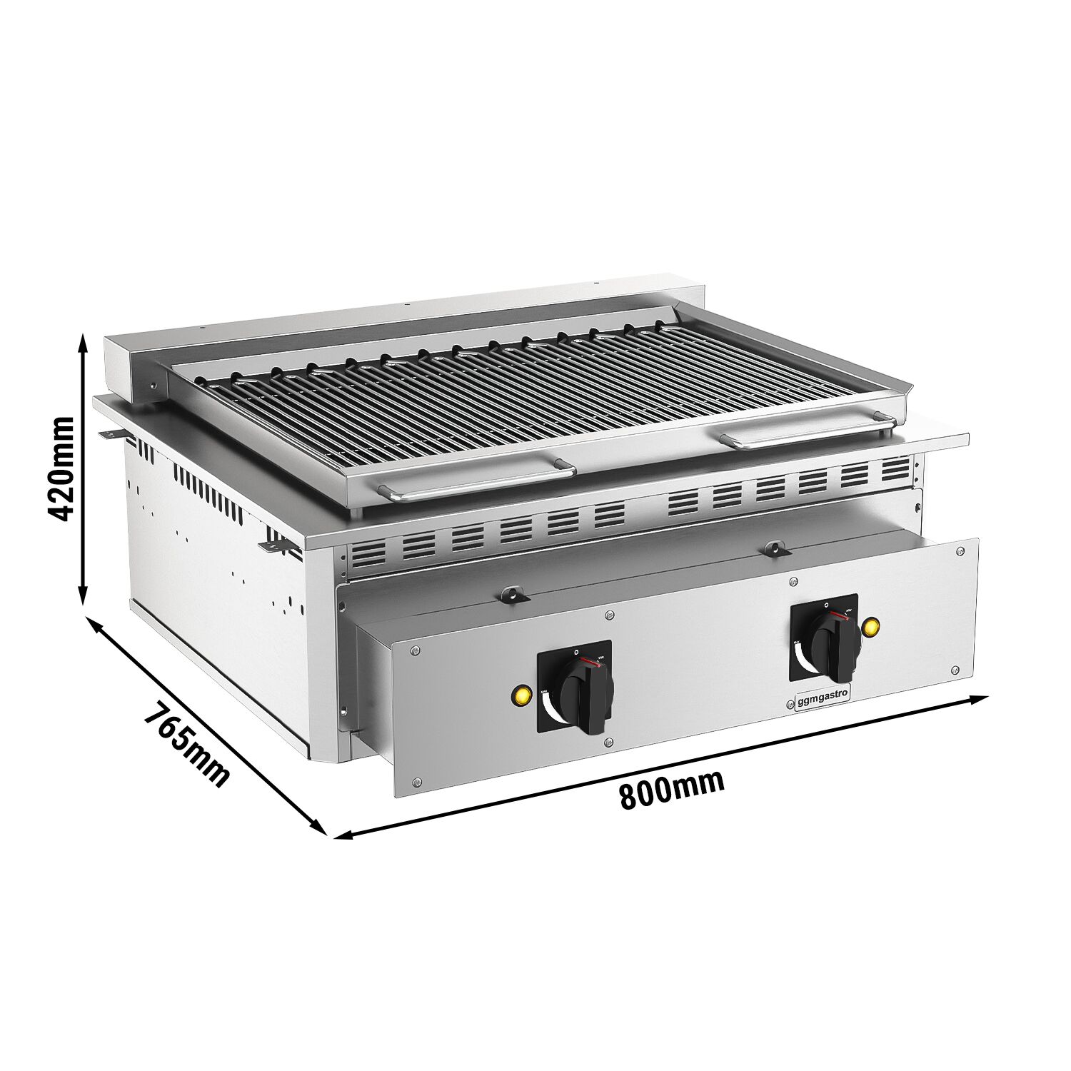 Grill électrique professionnel encastrable à eau - 8,75kW - P765mm
