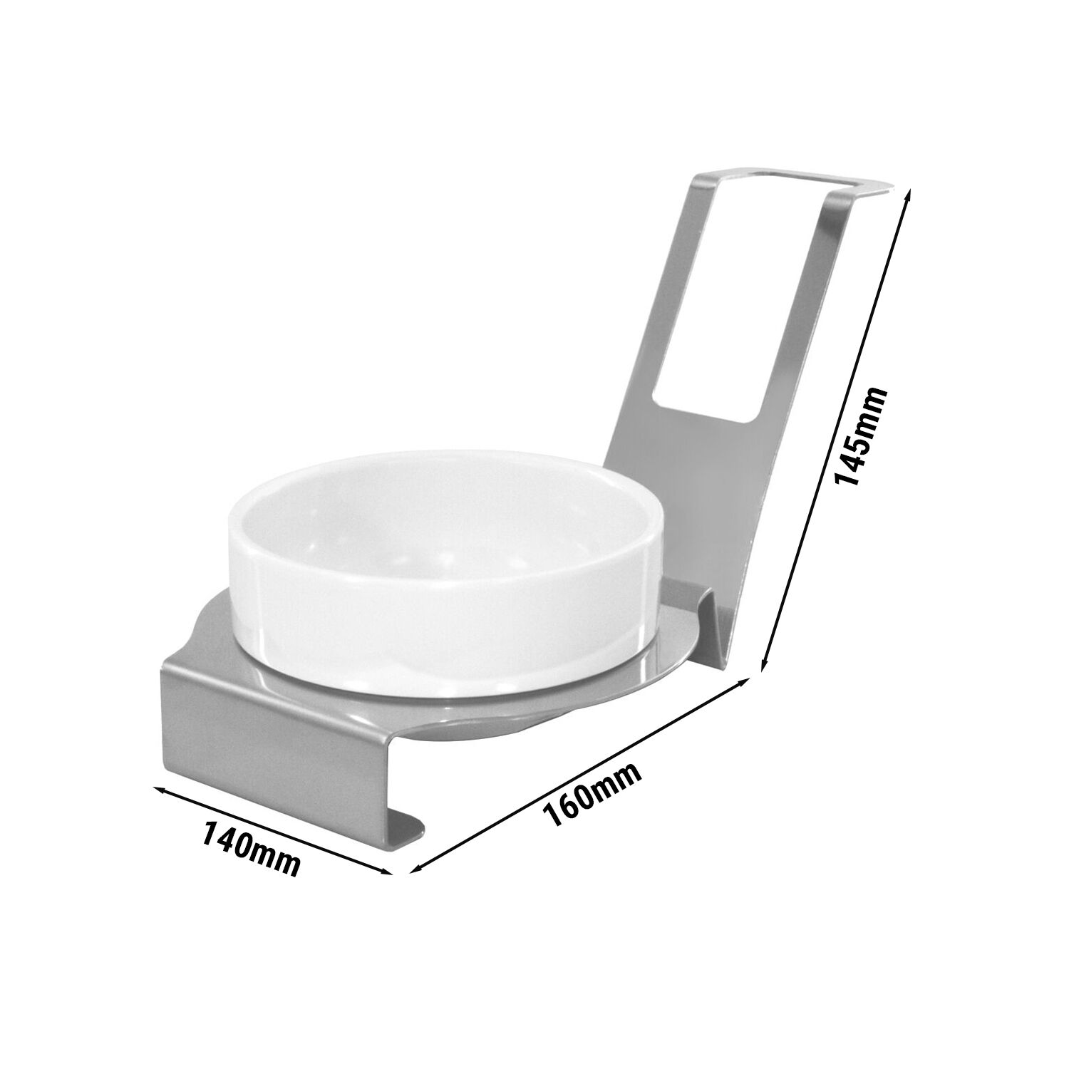 (3 pcs) Plateau à louches - Rond - Acier inoxydable - Ø140mm, H:145mm - incl. poignée de transport | Lot de 3 plateaux à louches