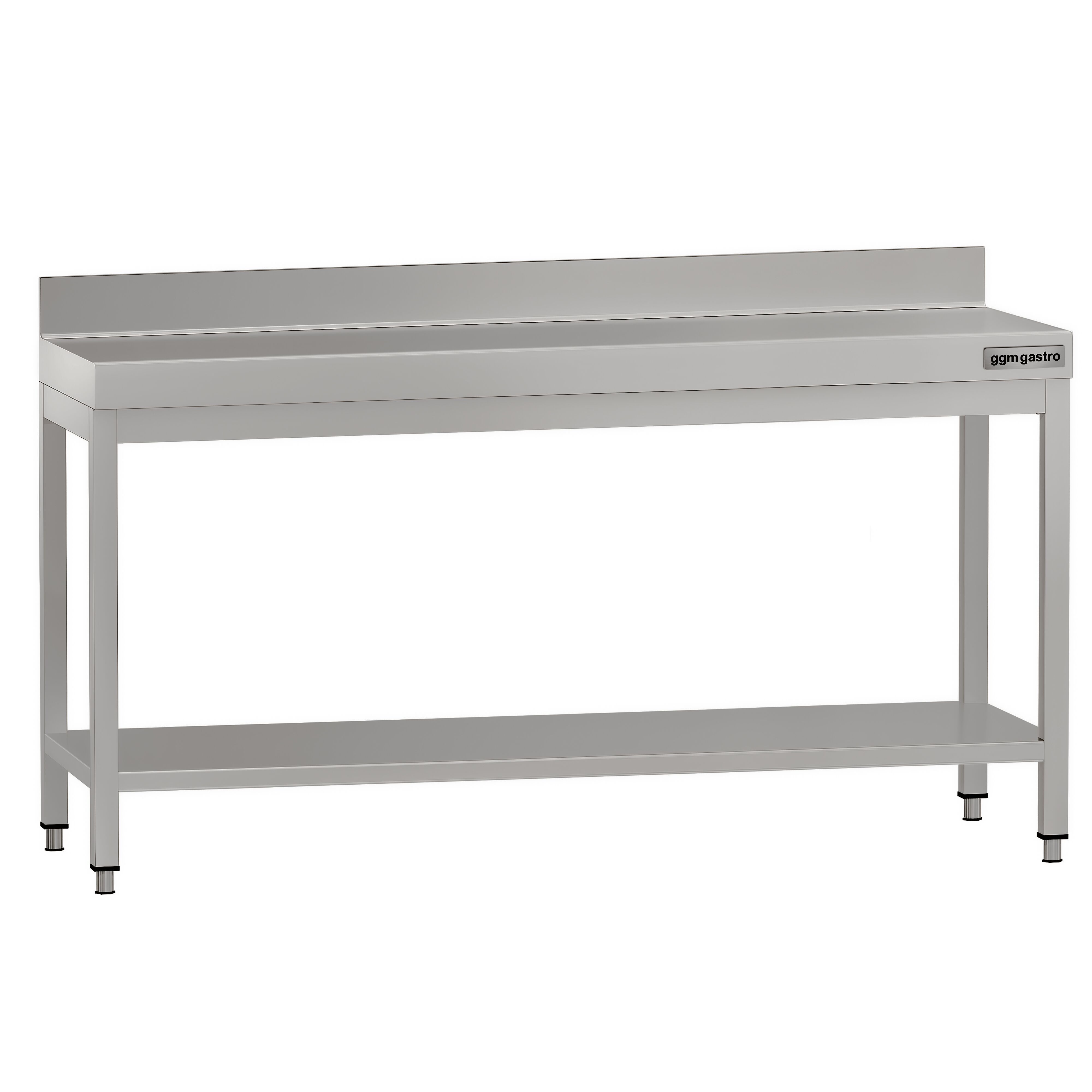Table de travail en inox ECO – 2000 × 700 mm – avec tablette inférieure & dosseret