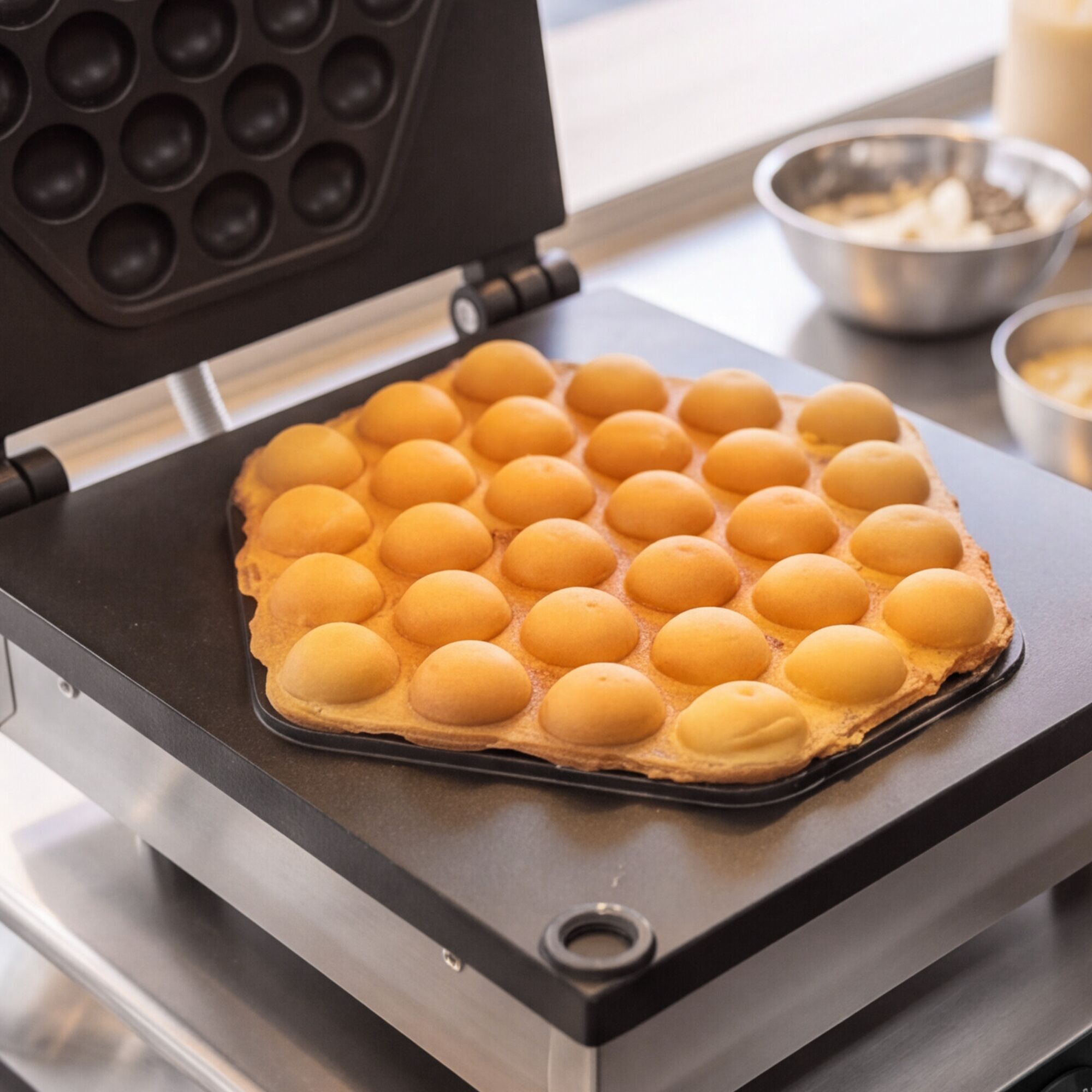 Waffle iron - Single - Manual - 1,75 kW - Shape: Honeycomb - Teflon-coated baking plates