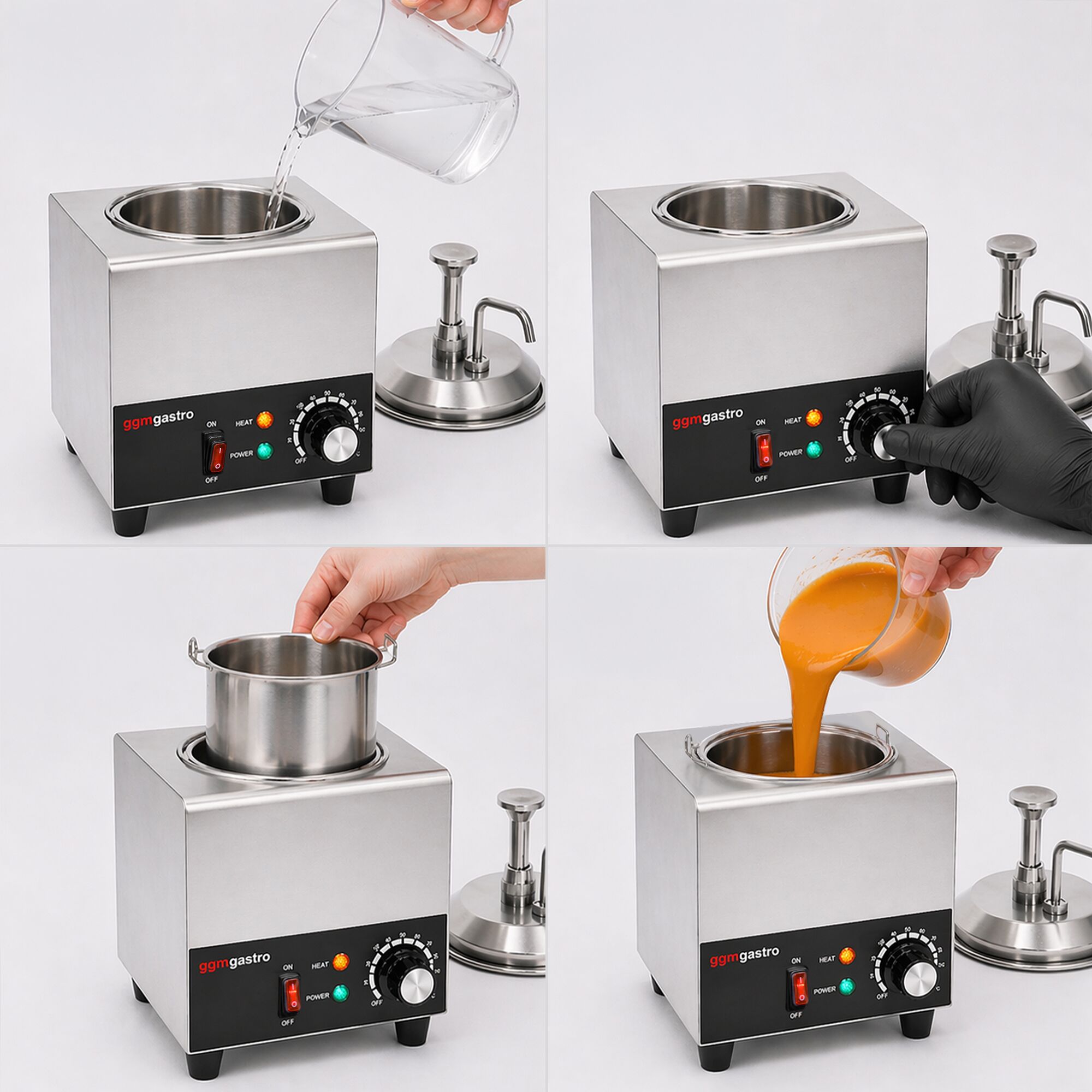 Distributeur de sauces chauffant - 600 watts - 1,7 litres - incl. insert