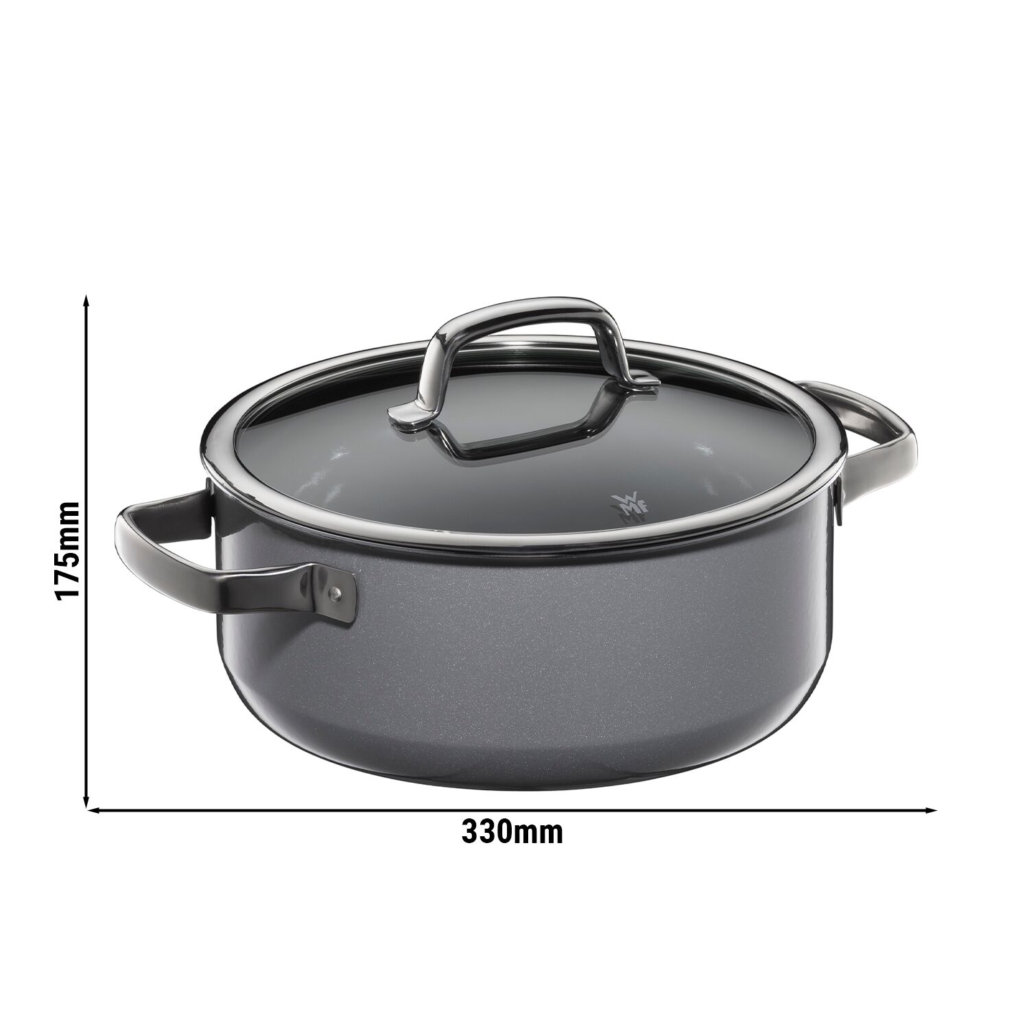 WMF | Fusiontec Mineral – Cocotte – Ø 240 mm – 4,4 litres – avec couvercle en verre – Platinum