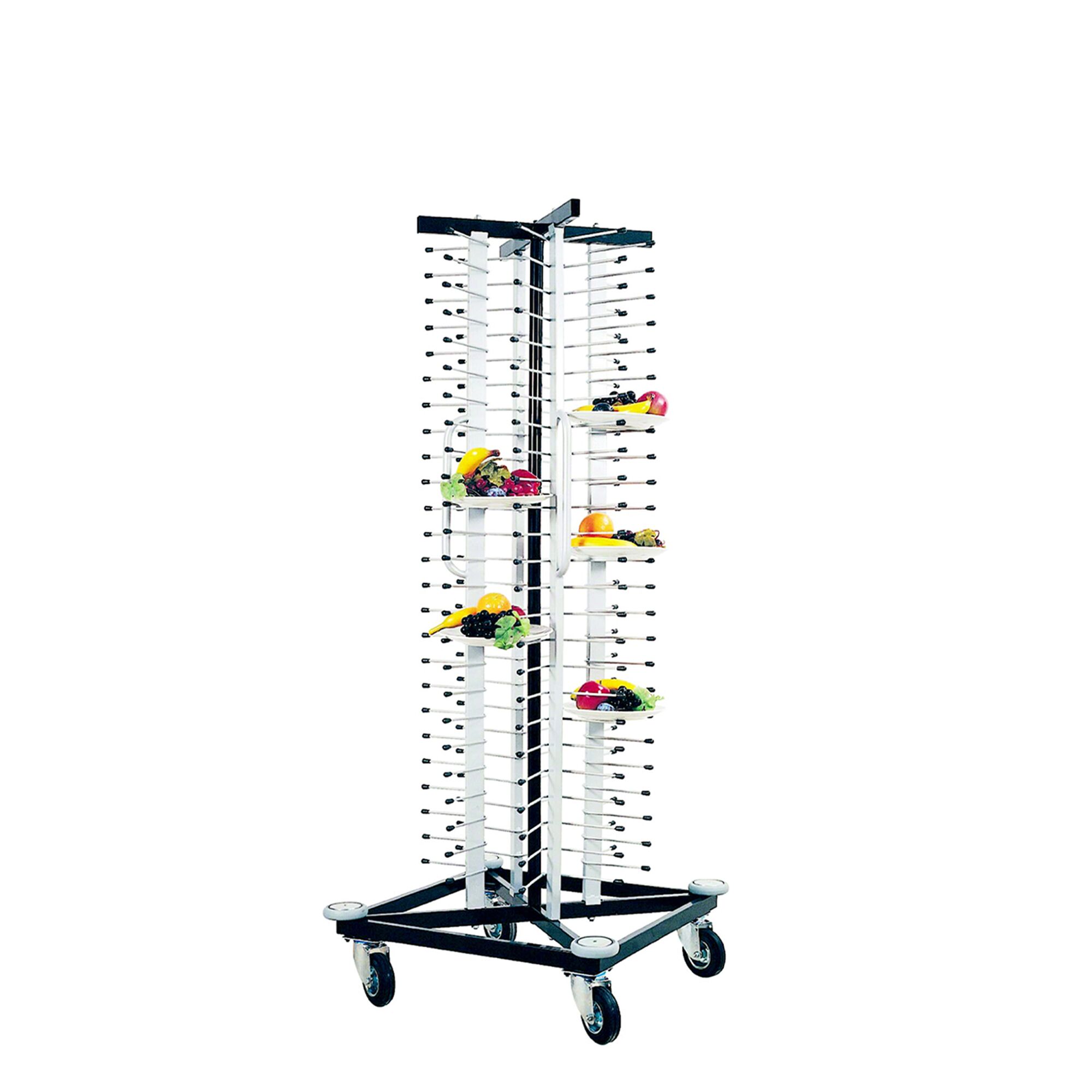 Empileur d’assiettes - jusqu’à 100 assiettes - Ø 17 - 32 cm - à roulettes