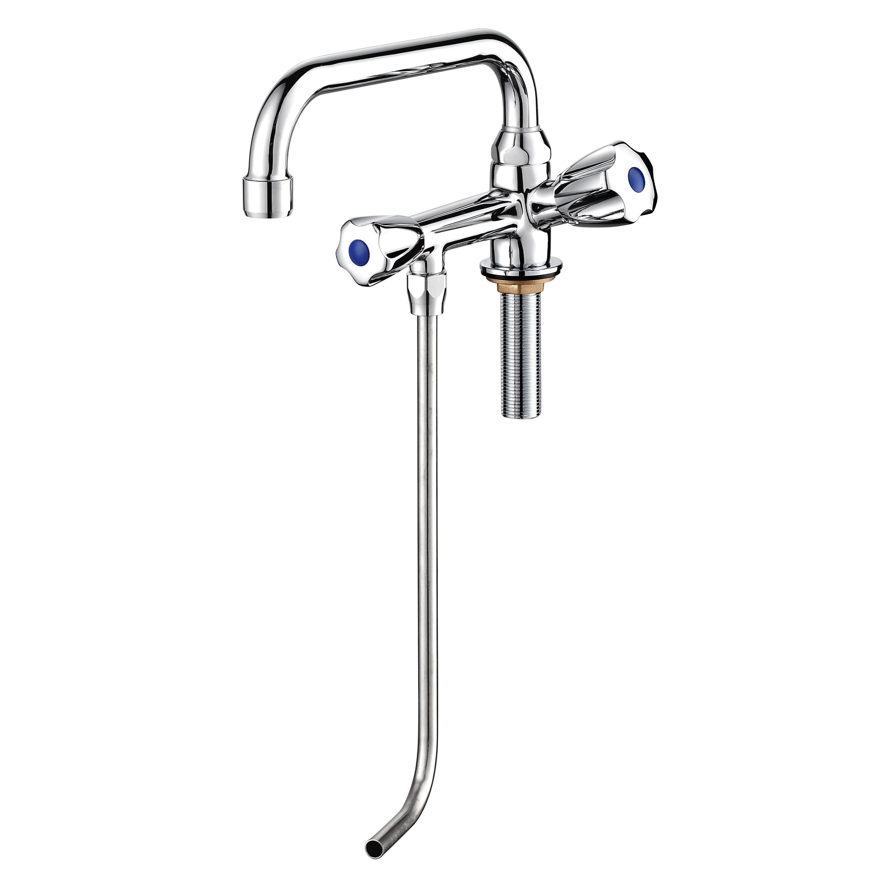 Mitigeur monotrou - pour eau froide - avec bec pivotant 360°, raccord3/8" & pour 1 bac - pour épaisseur de table jusqu’à80mm