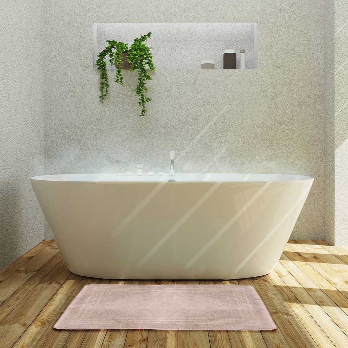 (10 pièces) Tapis de bain Oslo - 500x700mm - 100% coton - Taupe