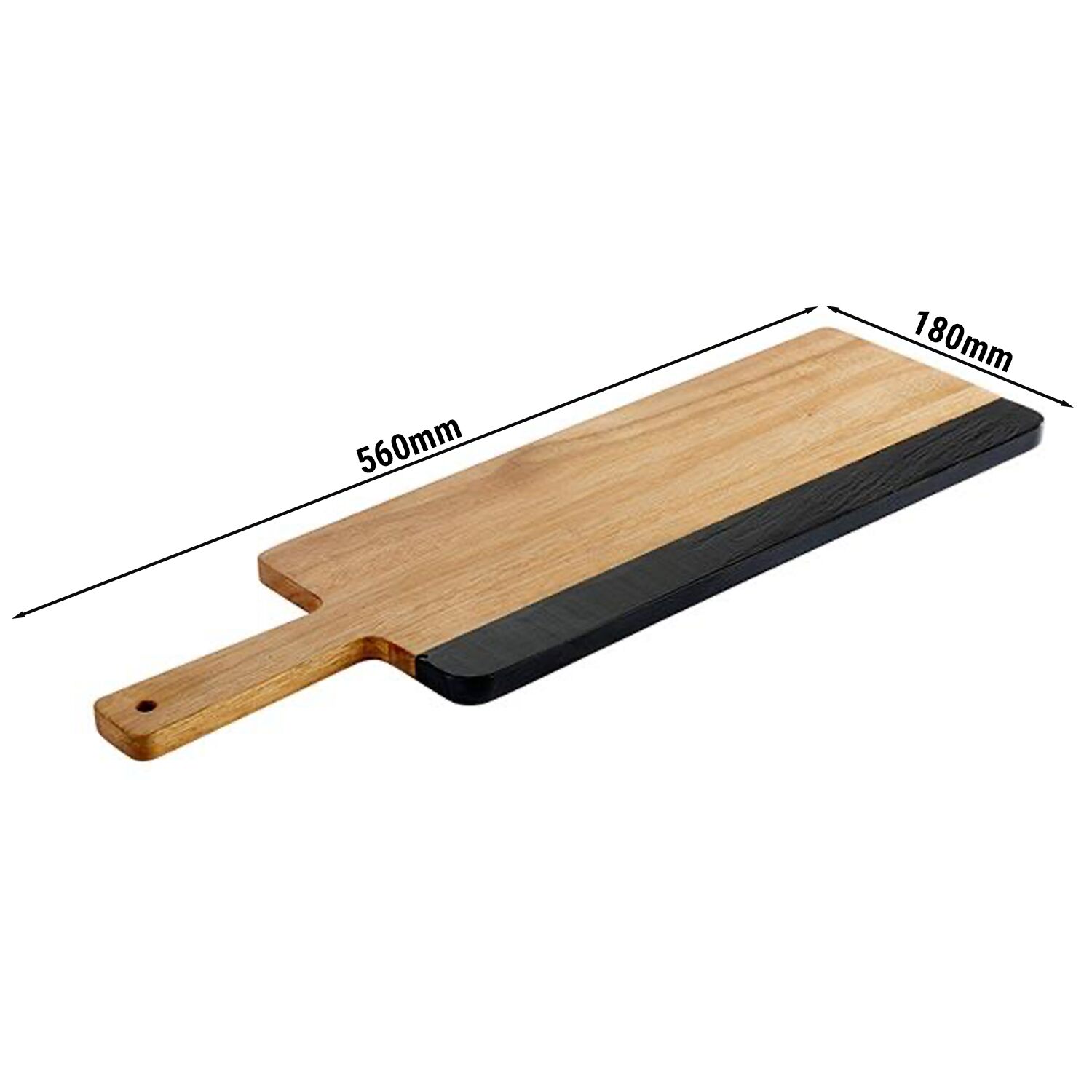 (6 pcs) Planche de service - ROCKWOOD - Set de 6 pièces - incl. ardoise naturelle inscriptible - Acacia - 560x180mm