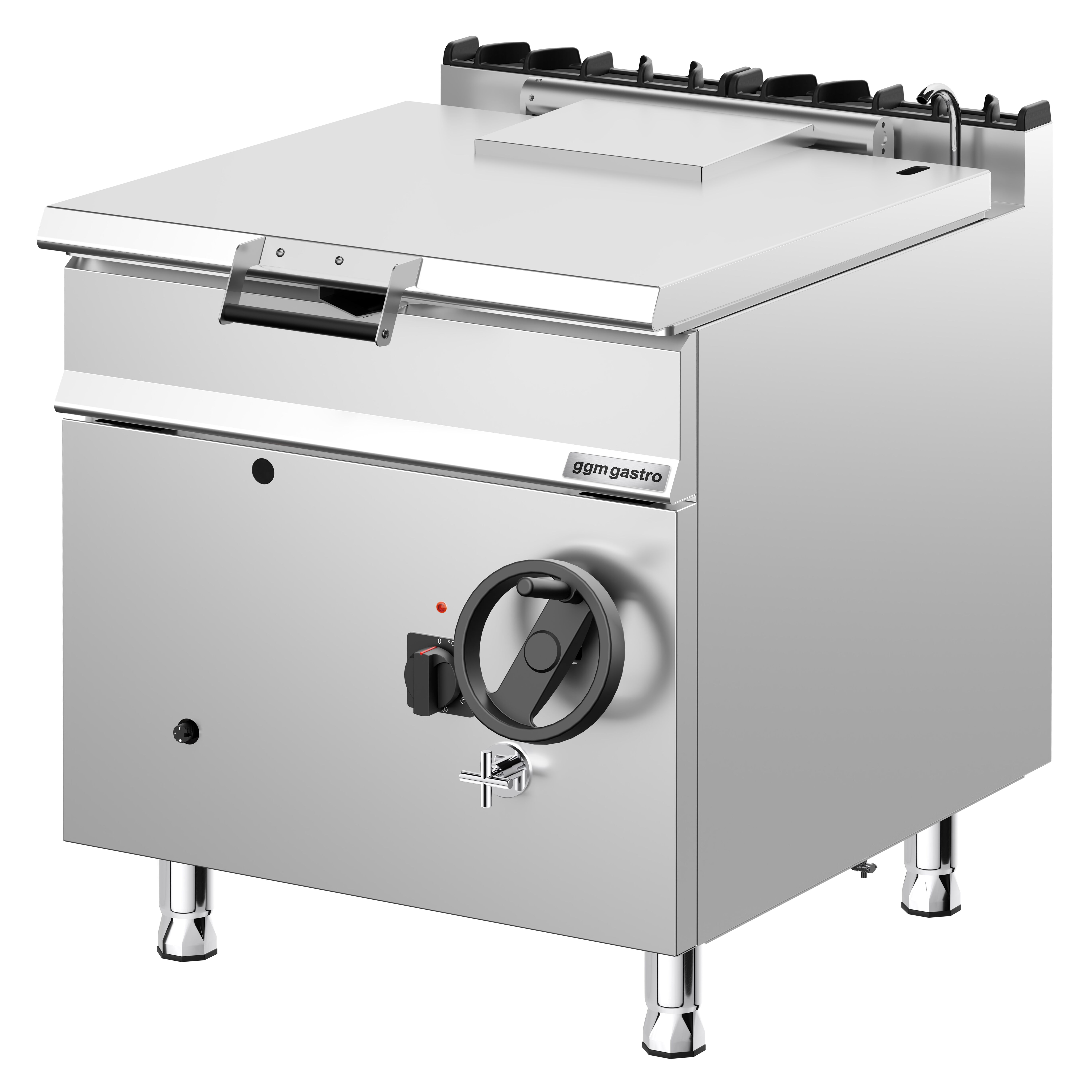 Sauteuse basculante à gaz – 80 litres – 20,5 kW – avec volant manuel et raccordement d’eau