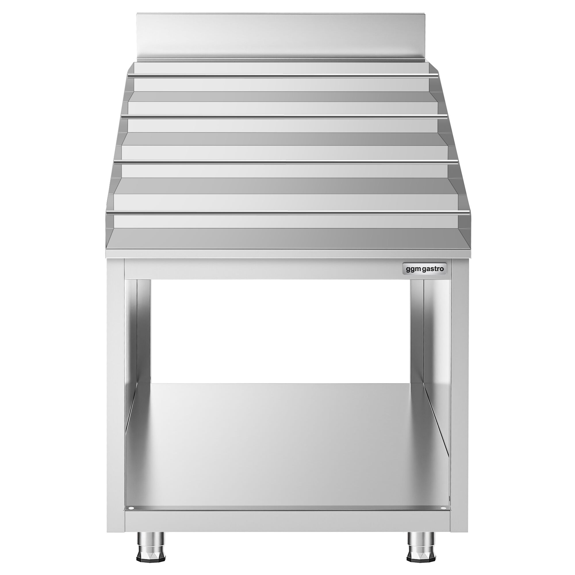 Estantería para botellas de bar de acero inoxidable - 600x600mm - con 4 estantes