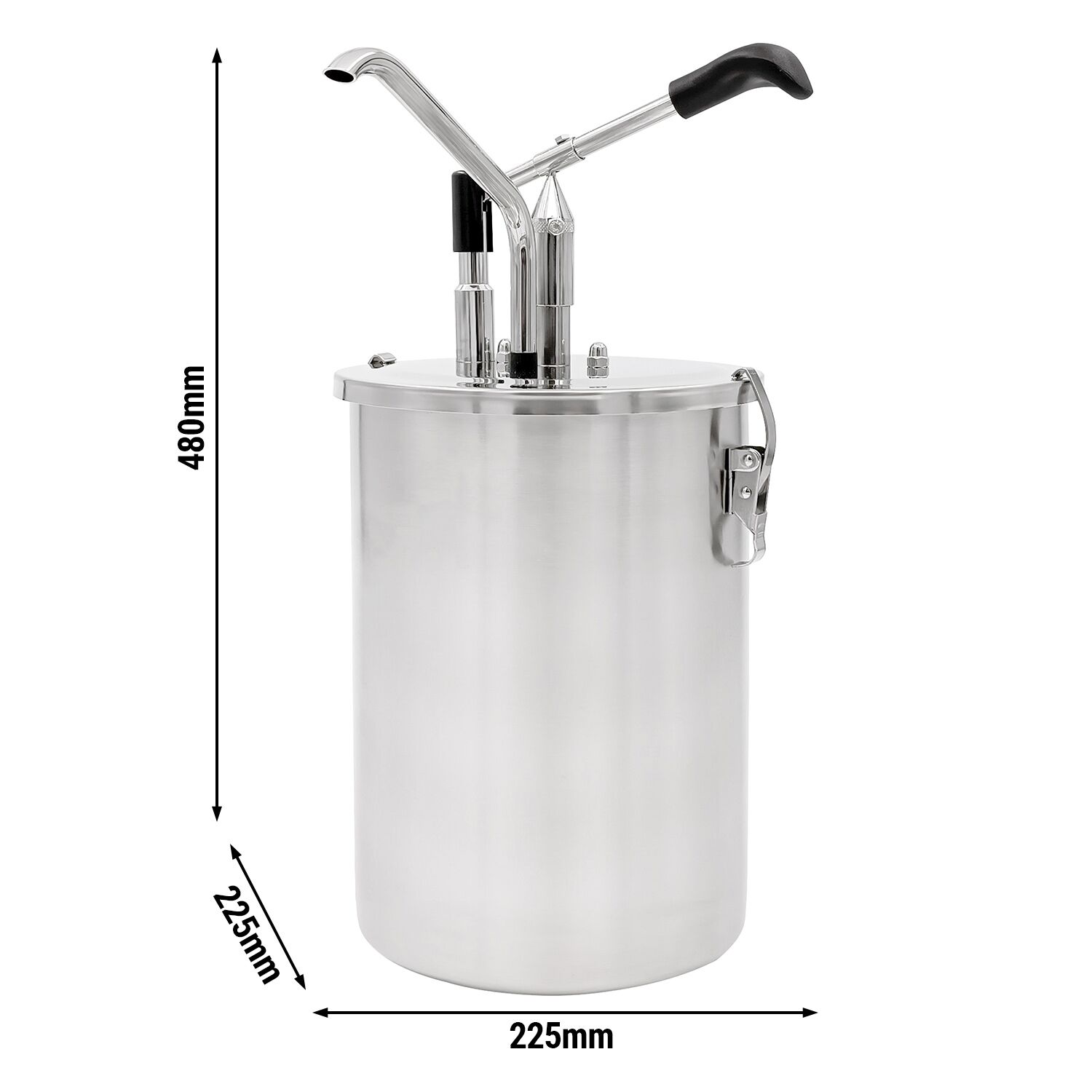 Distributeur de sauce - 10L - à levier - dosage réglable - acier inoxydable 18/10 - 225x480mm - avec cuve