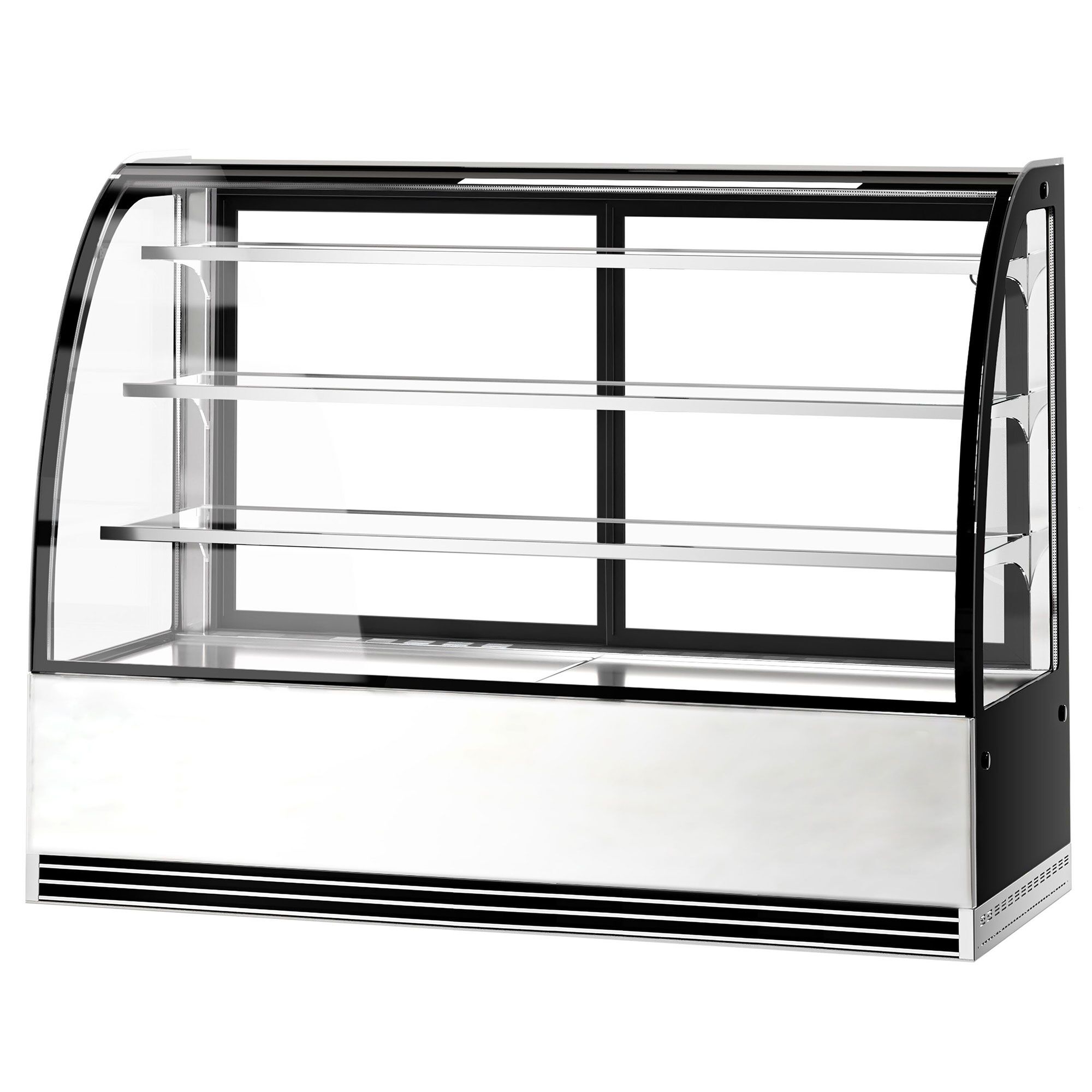 Vitrine de comptoir réfrigérée - 633L - 1800mm - Double vitrage - avec 3 étagères en verre - portes coulissantes vitrées arrière - pour pâtisseries - Pour FR