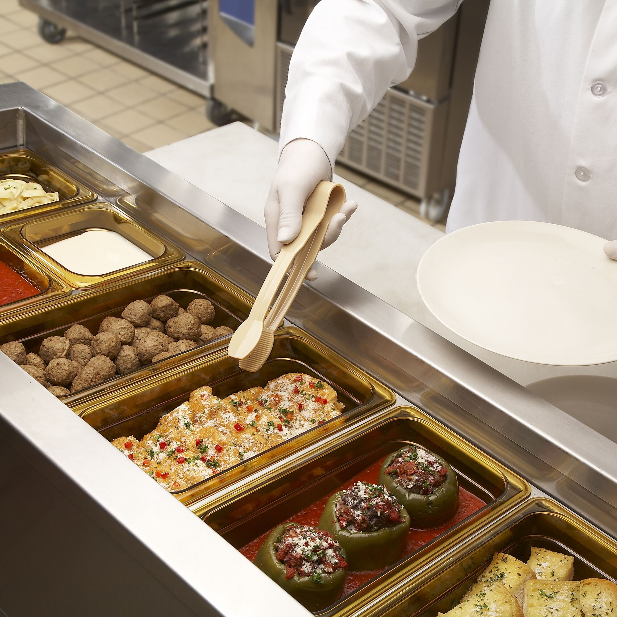 (6 Stück) CAMBRO | H-PAN™ - Hitzebeständiger Behälter GN 1/3 - Bernstein - Höhe: 100mm