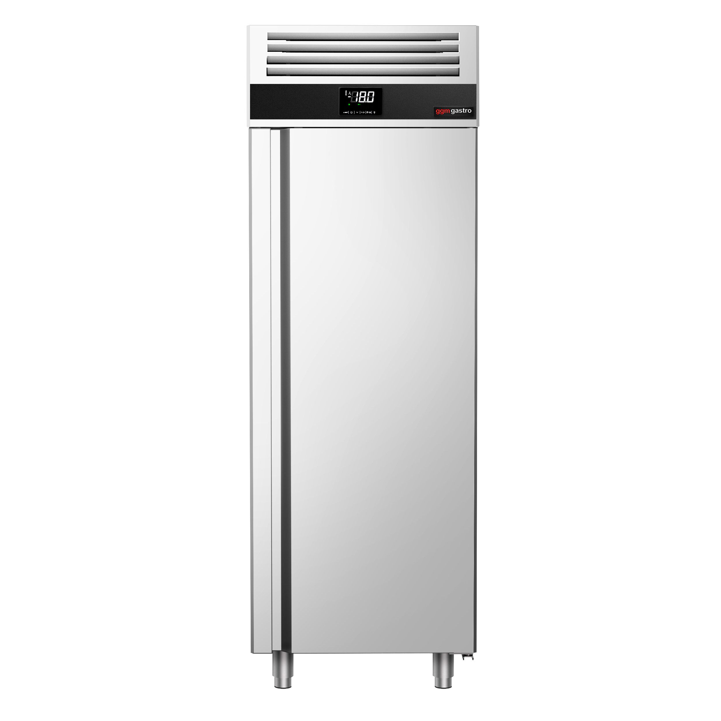 Armoire réfrigérée négative en acier inoxydable PREMIUM - GN 2/1 - 700 L - avec 1 porte vitrée & Glissières GN & 3 grilles GN 2/1