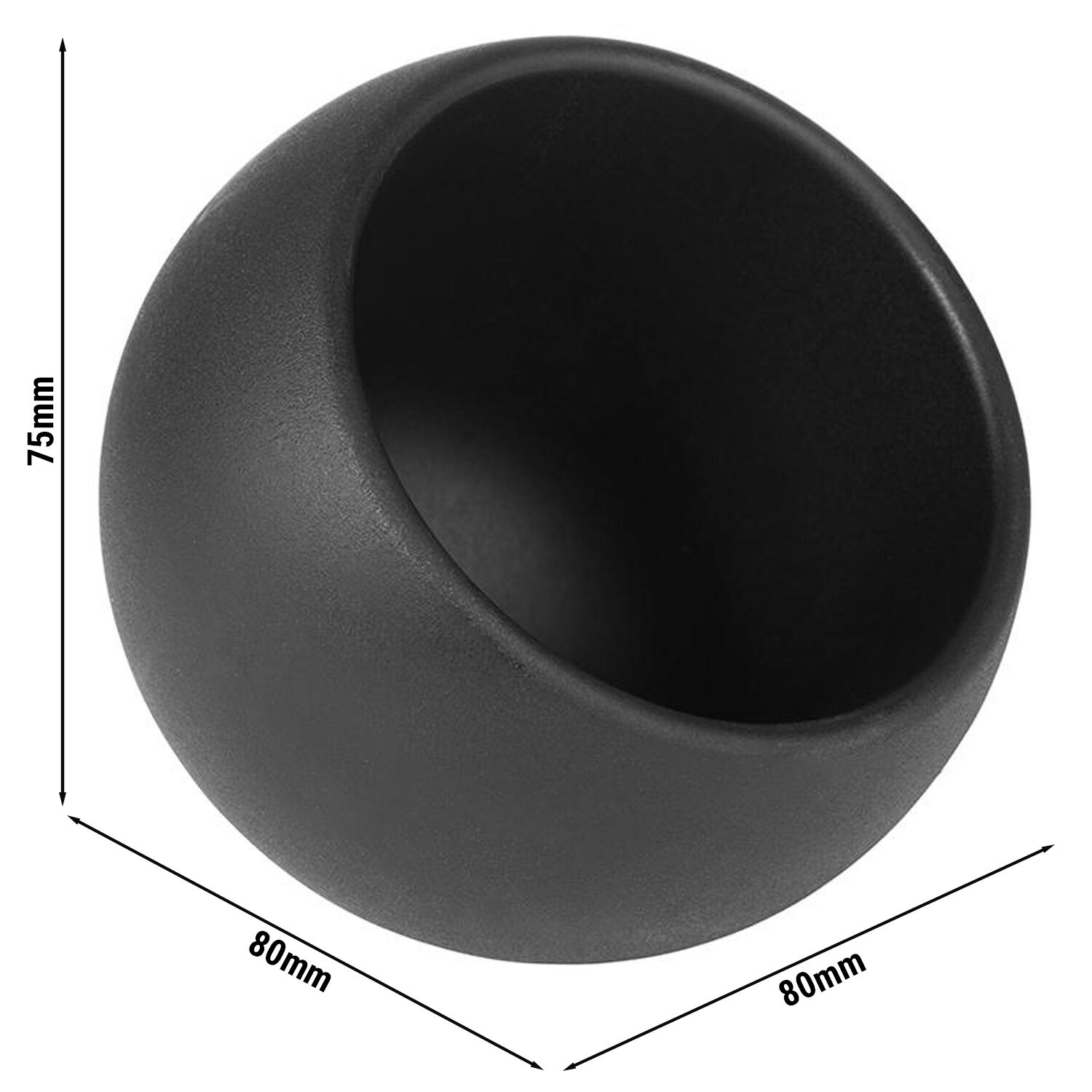 Set de service MOON - Mélamine - carré - 80x80mm - Profondeur : 75mm - 50ml - Noir