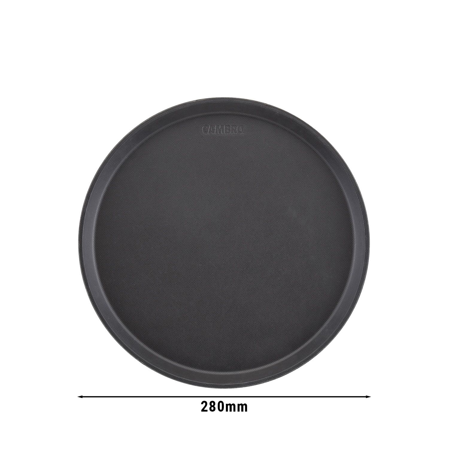 (12 pièces) CAMBRO | CAMTREAD® - Plateau en fibre de verre - Rond - Ø 280 mm - Profil haut - Noir