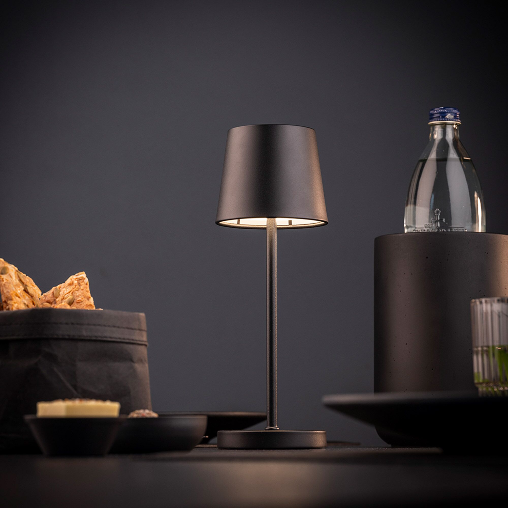 (4 pièces) Lampe de table – MERLE MINI – dimmable en 3 niveaux – Ø 90 mm – Noir