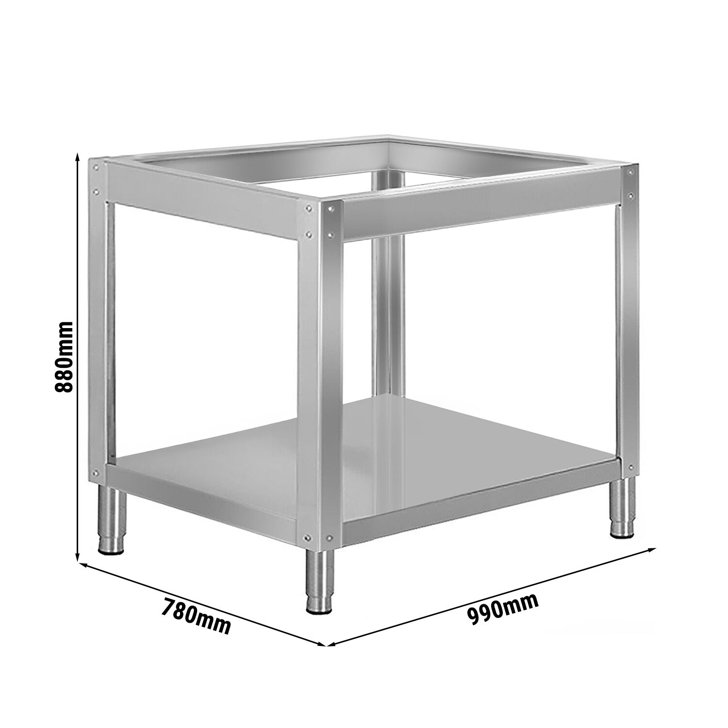 Support pour four à pizza - 990x780x880mm - Inox - pour PDP44, PDP44D & PDP44TC