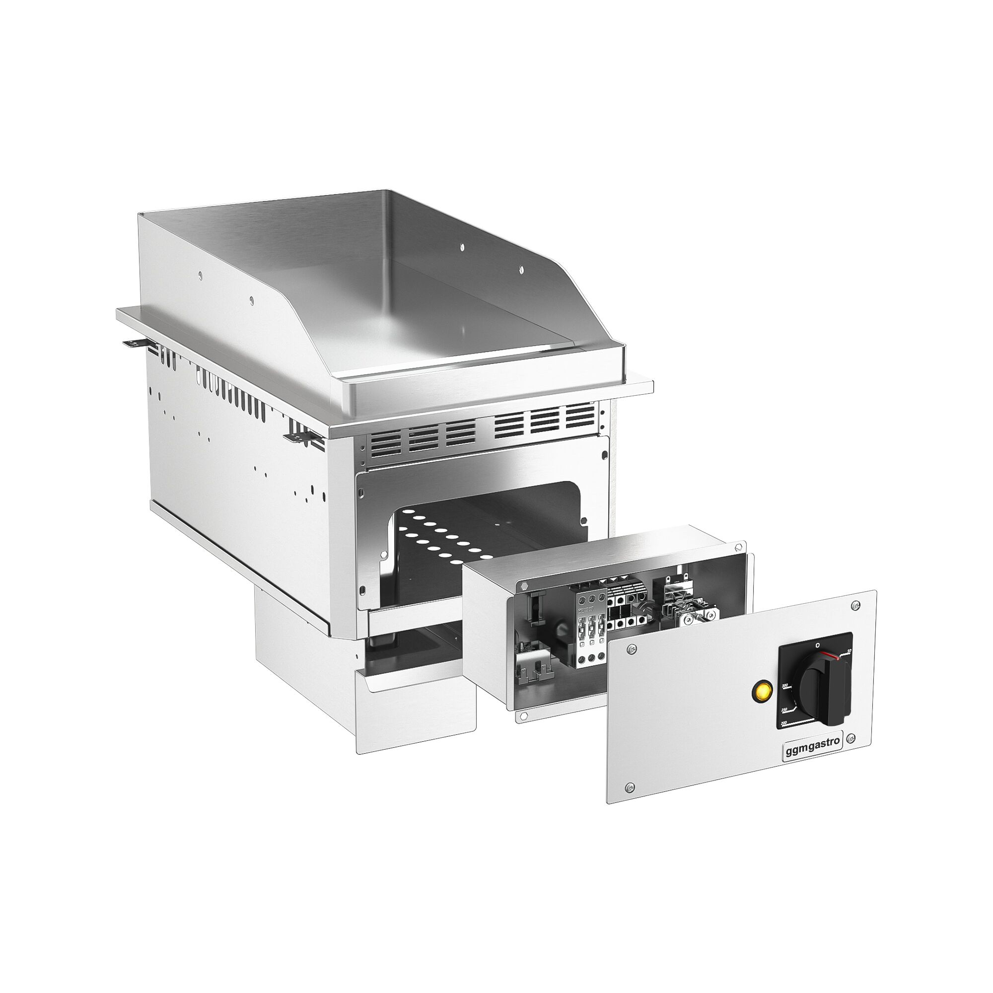 Plancha électrique - plaque acier - 4,5 kW - Lisse - Surface de cuisson : 344x484mm